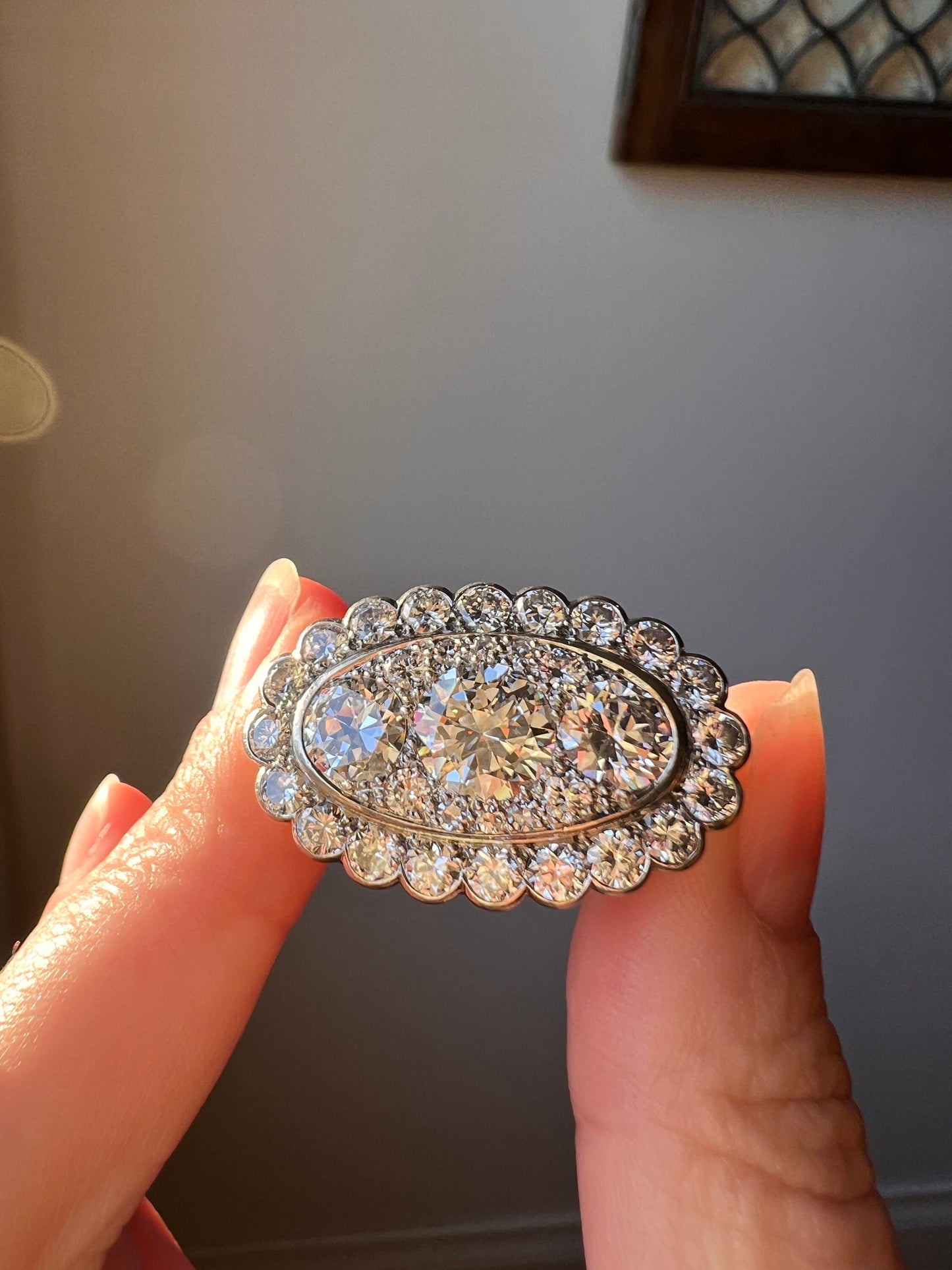 Vintage VAN CLEEF & ARPELS Boxed 5.25 Carat Transitional Cut Diamond Ring Heavy 22g 18k Gold Platinum Vtg- Antique Art Deco Special Orig Box