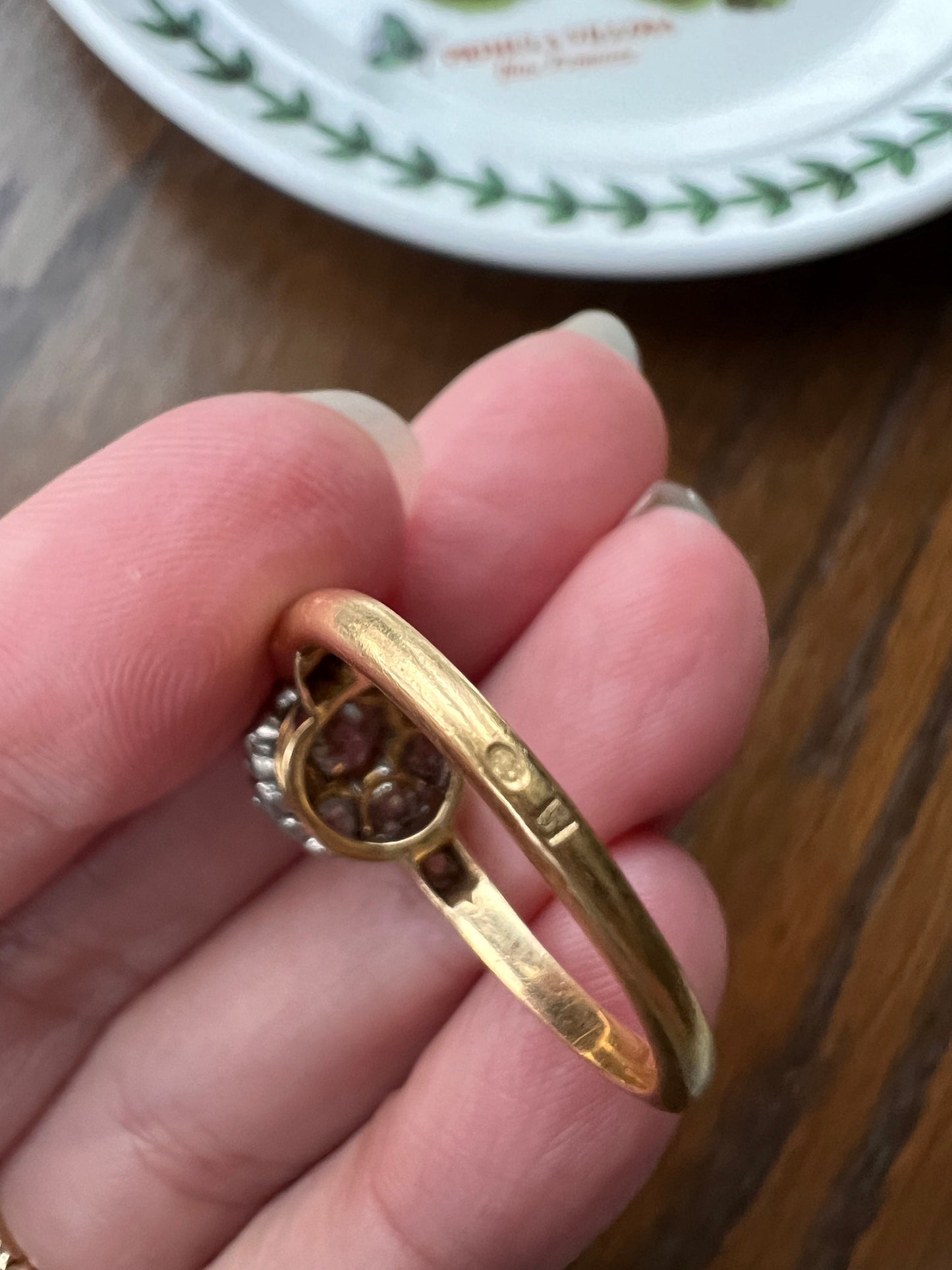 Large FRENCH Antique 1 Carat 11 Old Mine Cut DiAMOND RiNG 18k Gold PLATINUM 1Ctw Halo Cluster Stacker Romantic Gift Daisy OMC Belle Epoque