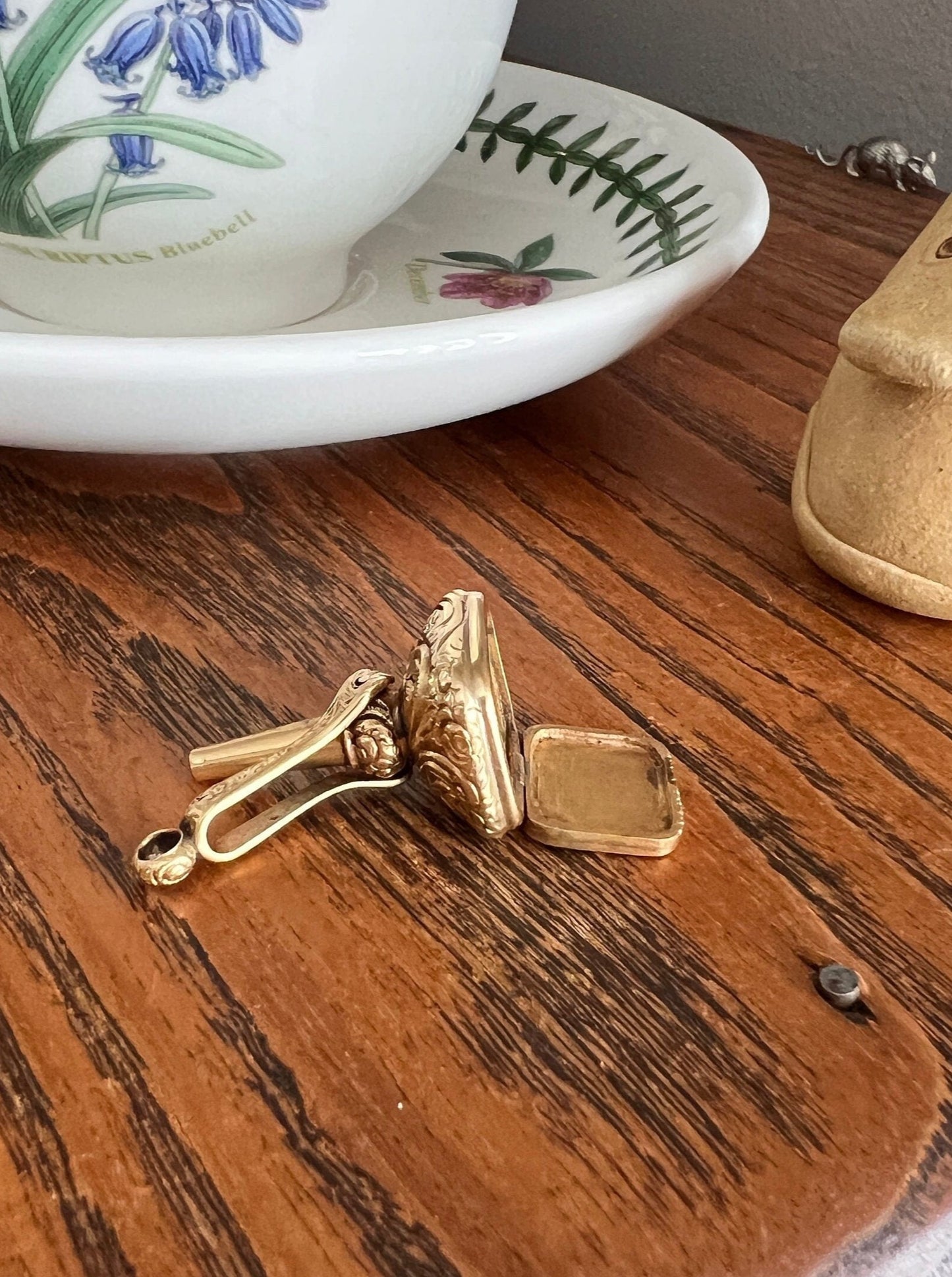 Victorian ANTIQUE 14k Gold LOCKET Fob Seal Opening Pendant Swivel Watch Key Engraved Ornate Embossed Chunky Neckmess Neckstack Unique 4 in 1