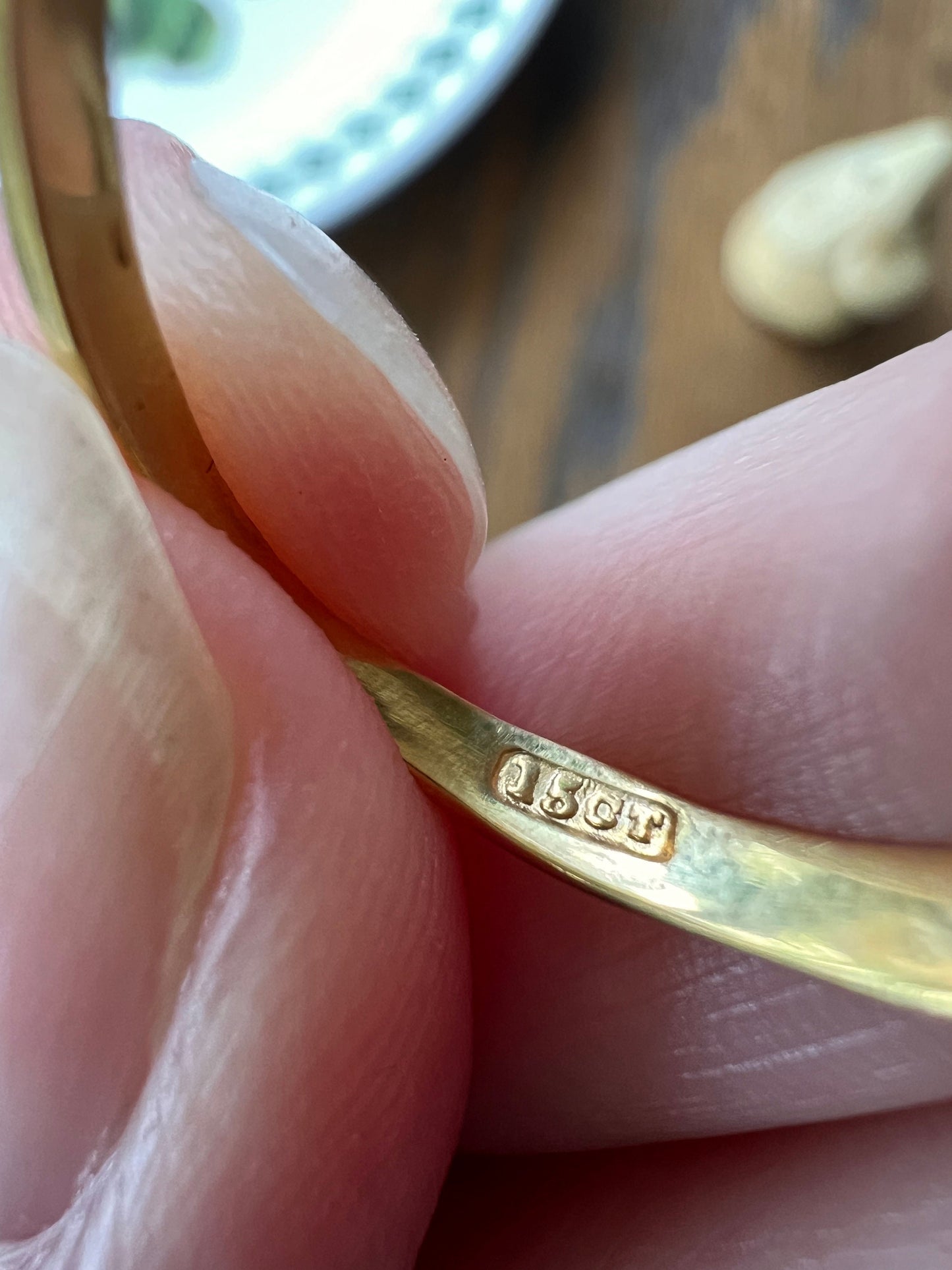 ANTIQUE Victorian 15k Gold .25 Carat Old Mine Cut DIAMOND Band Gypsy Ring Stacker Romantic Gift Ornate Swirl Ringstack Sparkle Chunky OMC