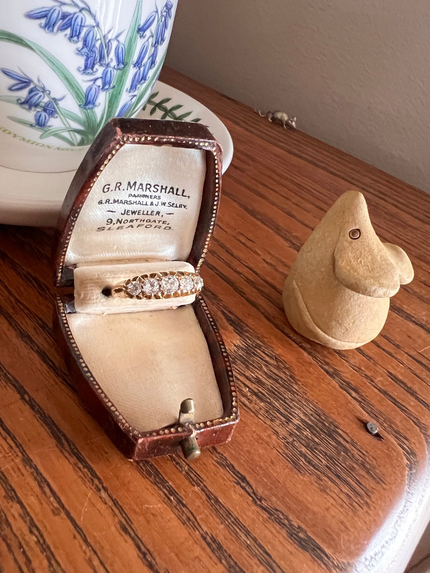 Victorian ANTIQUE .65 Carat Five Stone Stacker Band Ring 18k Gold Old Mine Cut DIAMONDS Buttercup Belcher Stacker Love Gift OmC Half Hoop