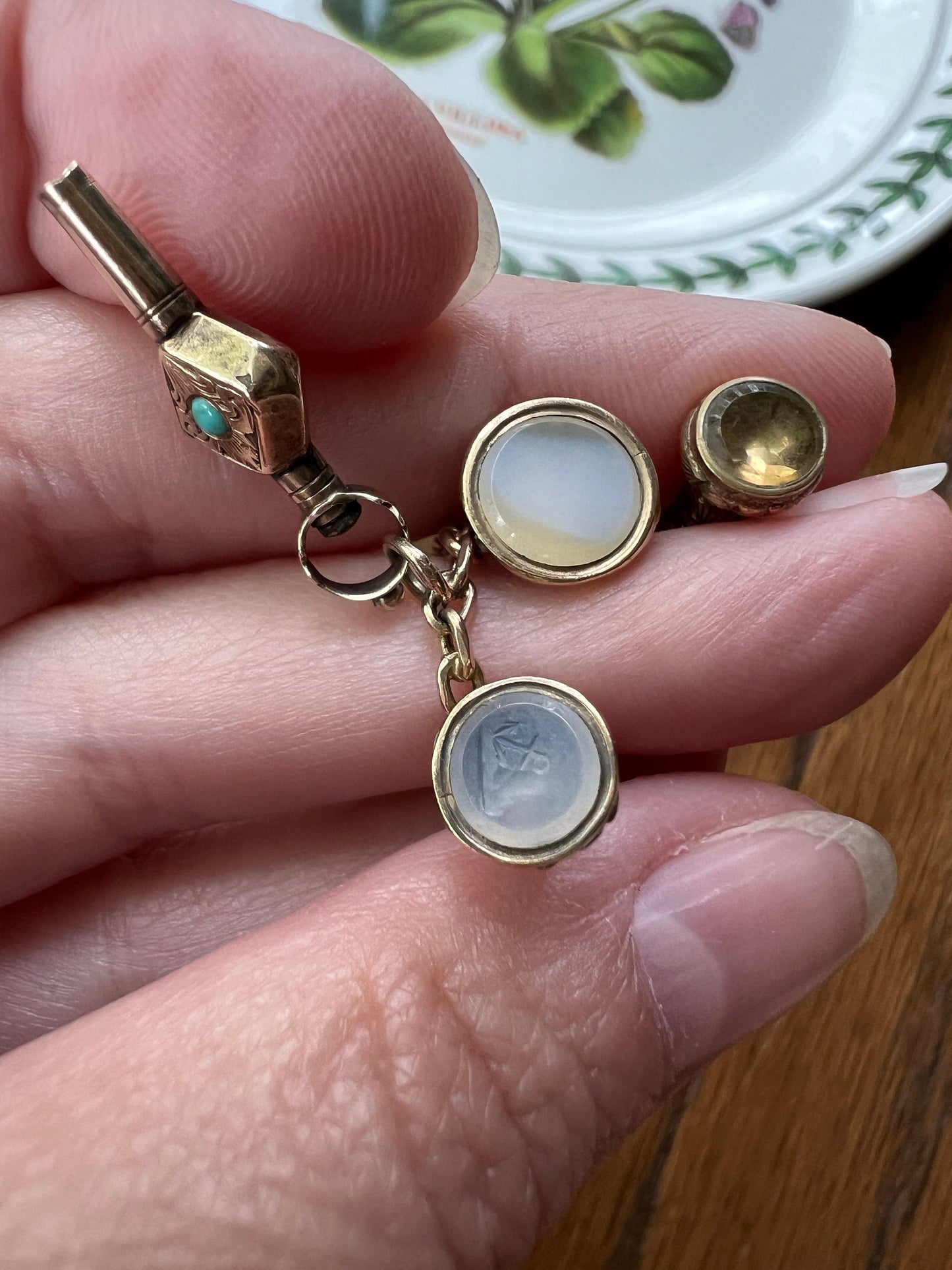One of a Kind Twelve Piece VICTORIAN Antique FOBS Necklace Birds Horse Key Thistle Intaglio Chain 9k to 14k Gold Neckmess Quartz Bloodstone