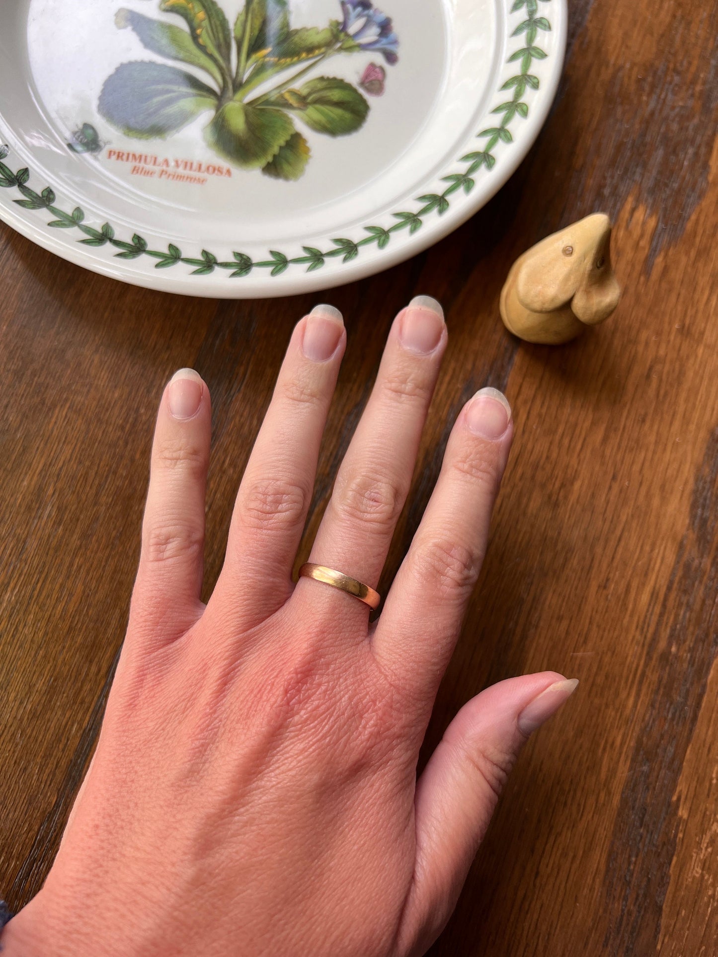 DATED 1910? ANTIQUE 18k Gold Rosy French Wedding RING 3.2mm Wide Band Hand Engraved French Belle Epoque July 25