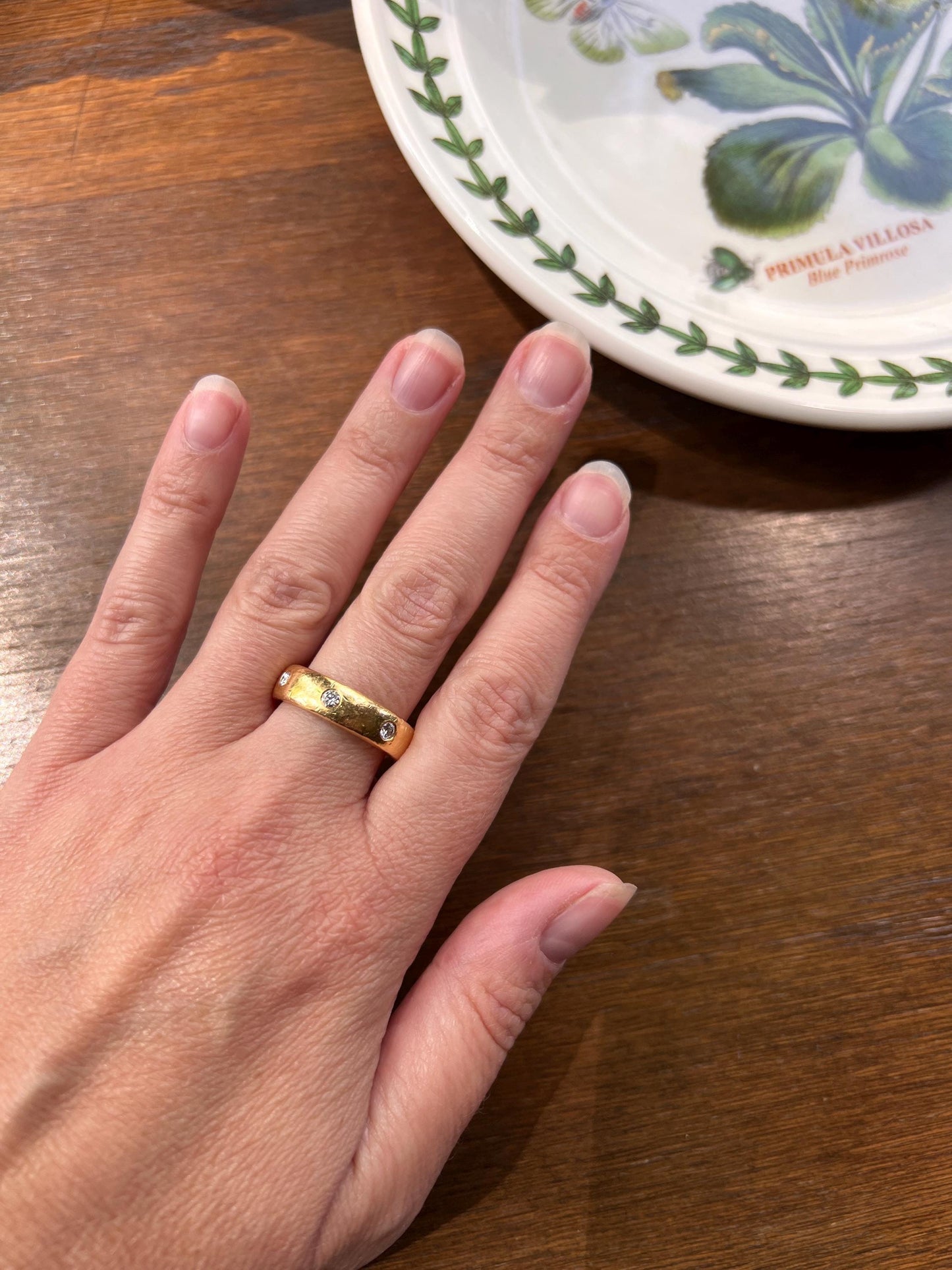 HEAVY 11.7g 22k Gold Solid VINTAGE Comfort Fit Diamond Eternity Band Ring Textured Wedding Band Chunky Gift Domed Ringstack Buttery Thick