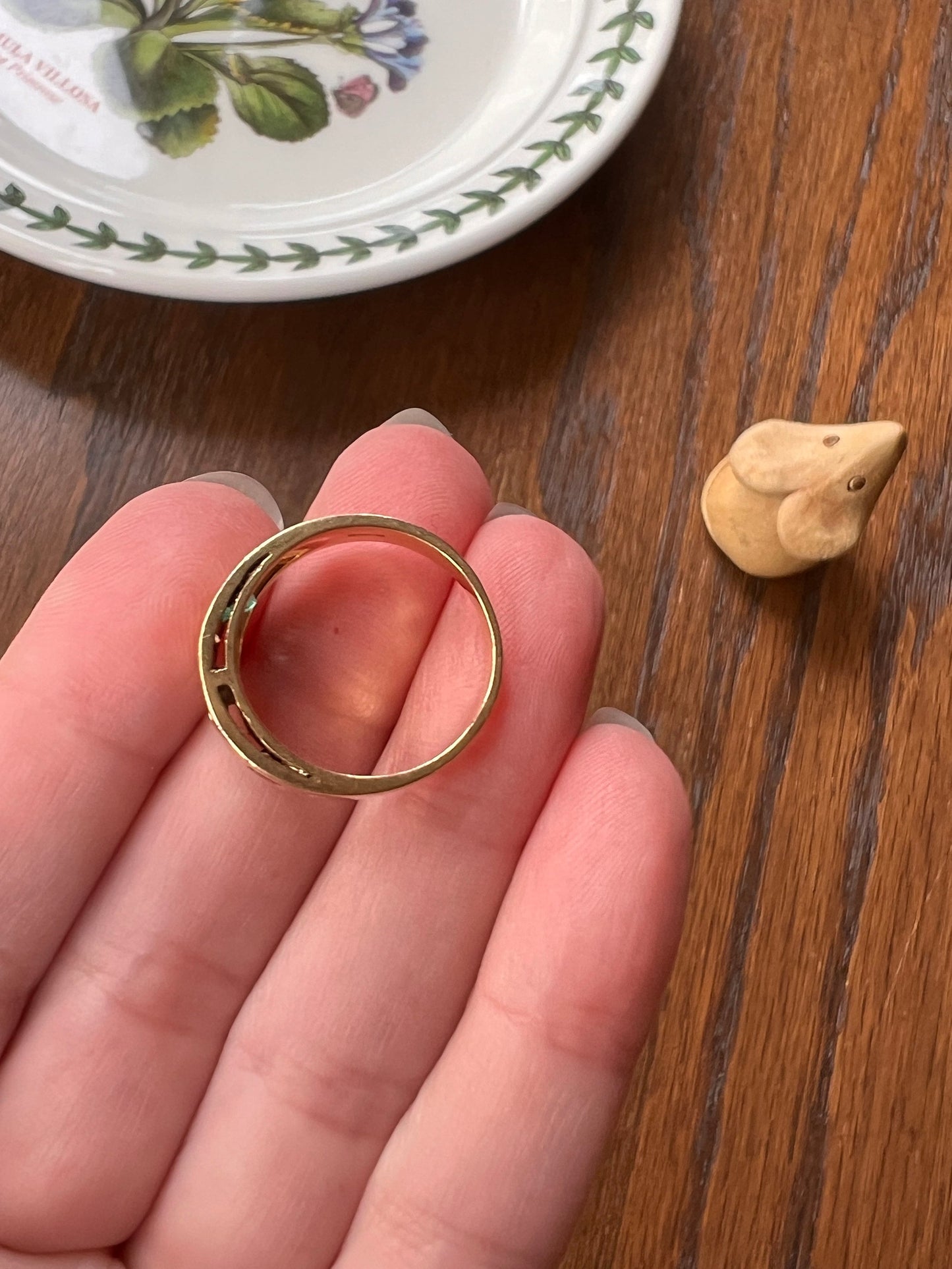 Sapphire Ruby Emerald Diamond Seven Stone GYPSY Ring VINTAGE 18k Gold Tapered Cigar Band Stacker Red Green Blue Three Rectangle Multi Color