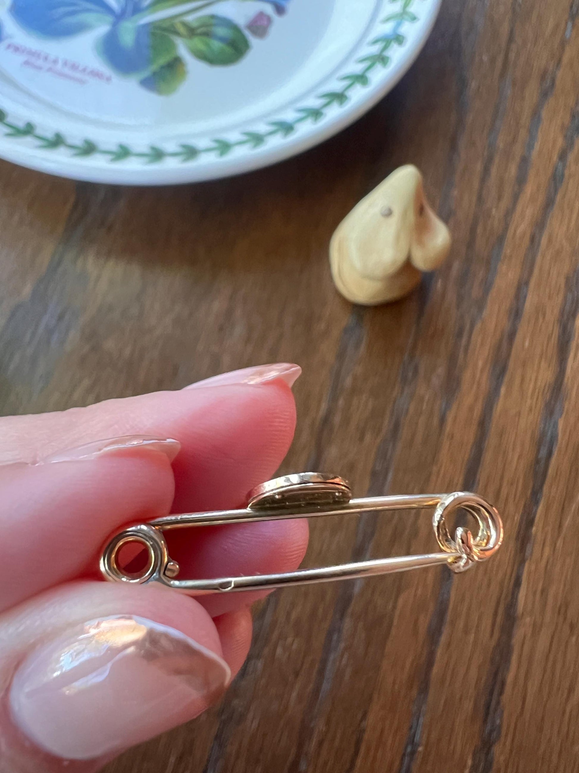 CARTIER Antique Rare BOXED Dated 1912 Letter B Initial Safety Pin Pendant Charm Holder Connector Extender Art Nouveau Brooch Special Gift