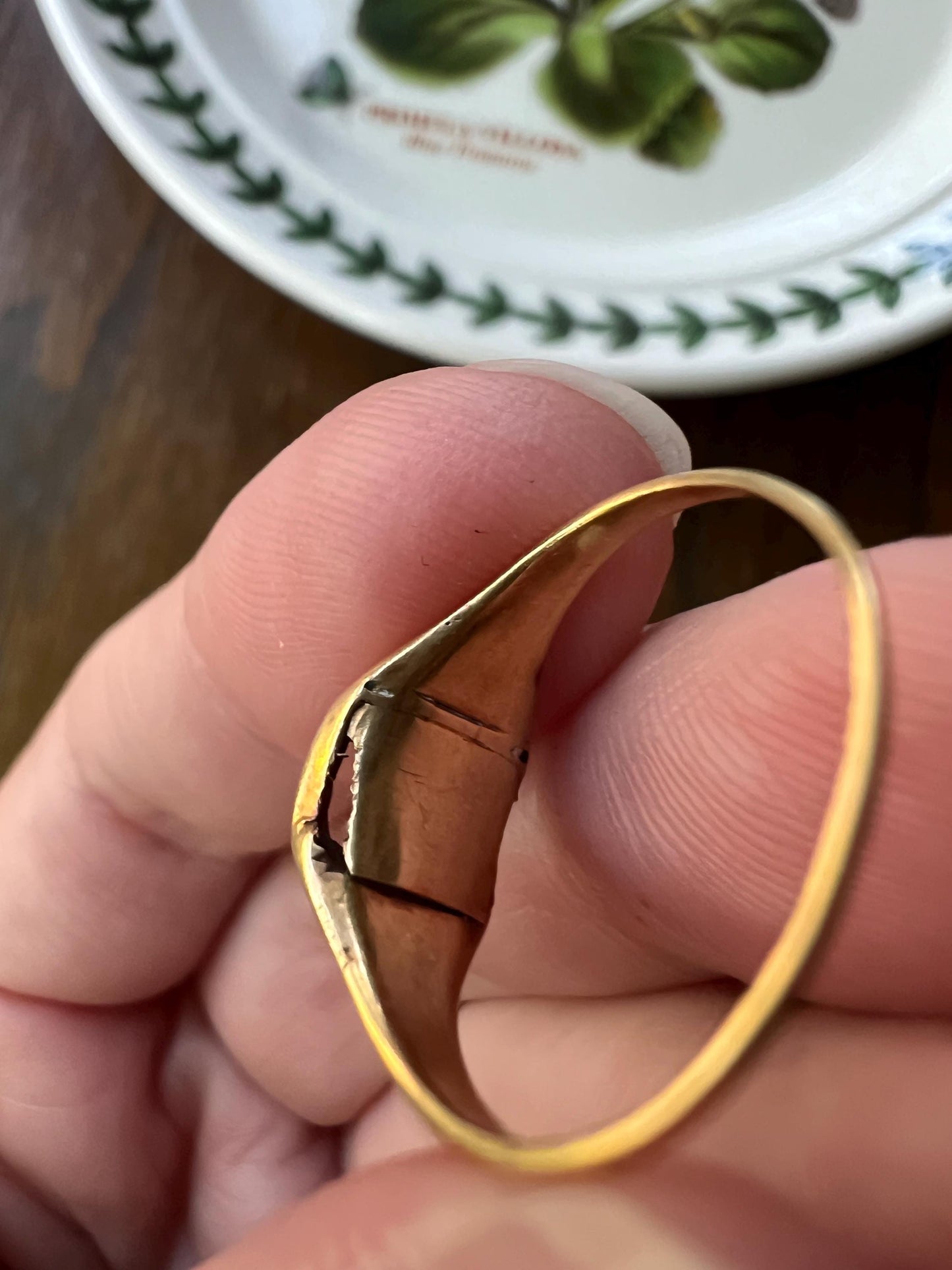 LOCKET Back Ring 18k Gold Quartz Rock Crystal Beveled Frame French Antique Georgian OPENS Hinged Compartment Band Romantic Gift Love Token