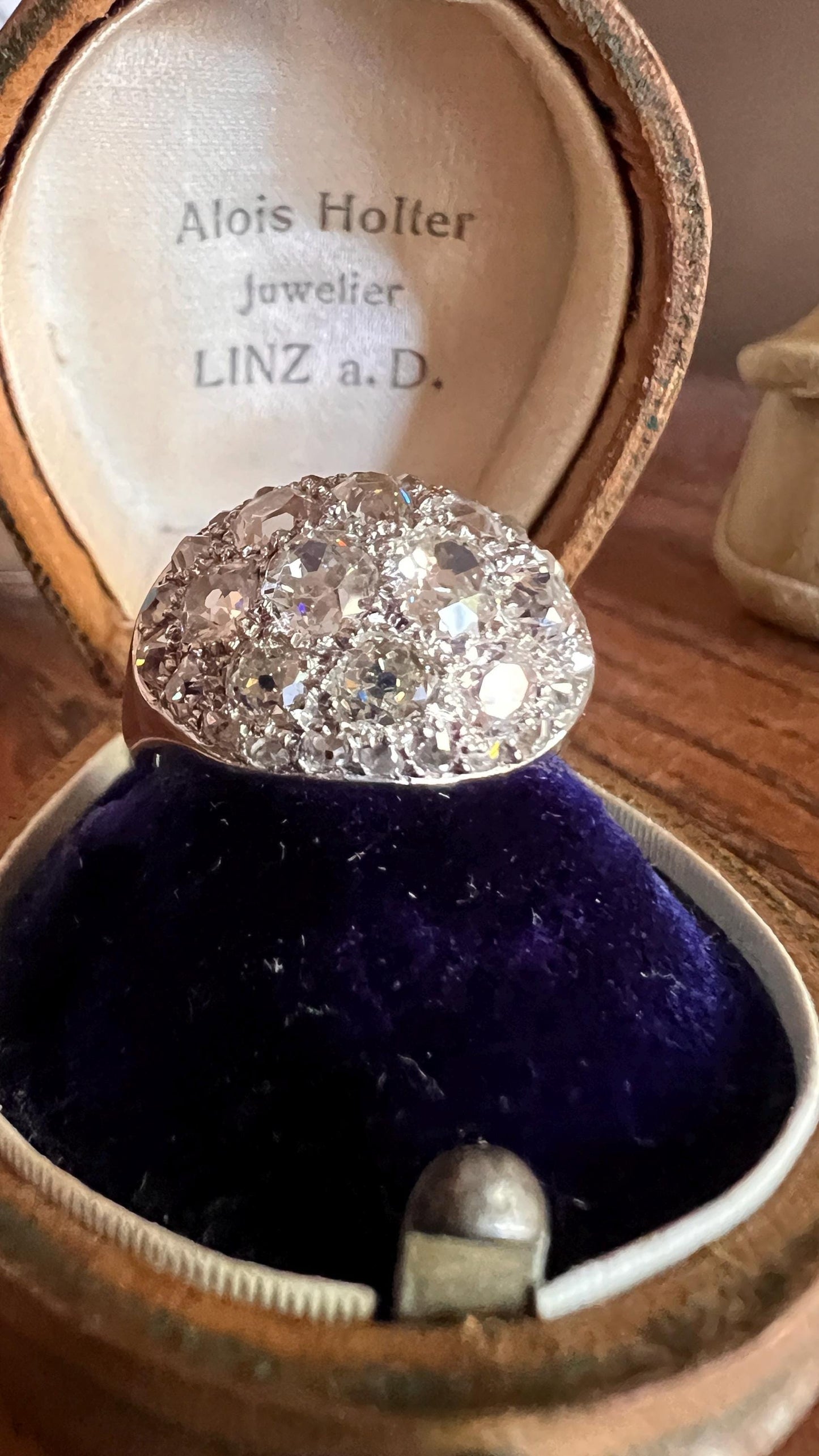 DOMED Vintage Pave 2.75 Carat Antique Old Mine Cut DIAMOND Cobblestone Encrusted Cluster Ring Romantic Gift 2.7ctw OmC Geometric Chunky Oval