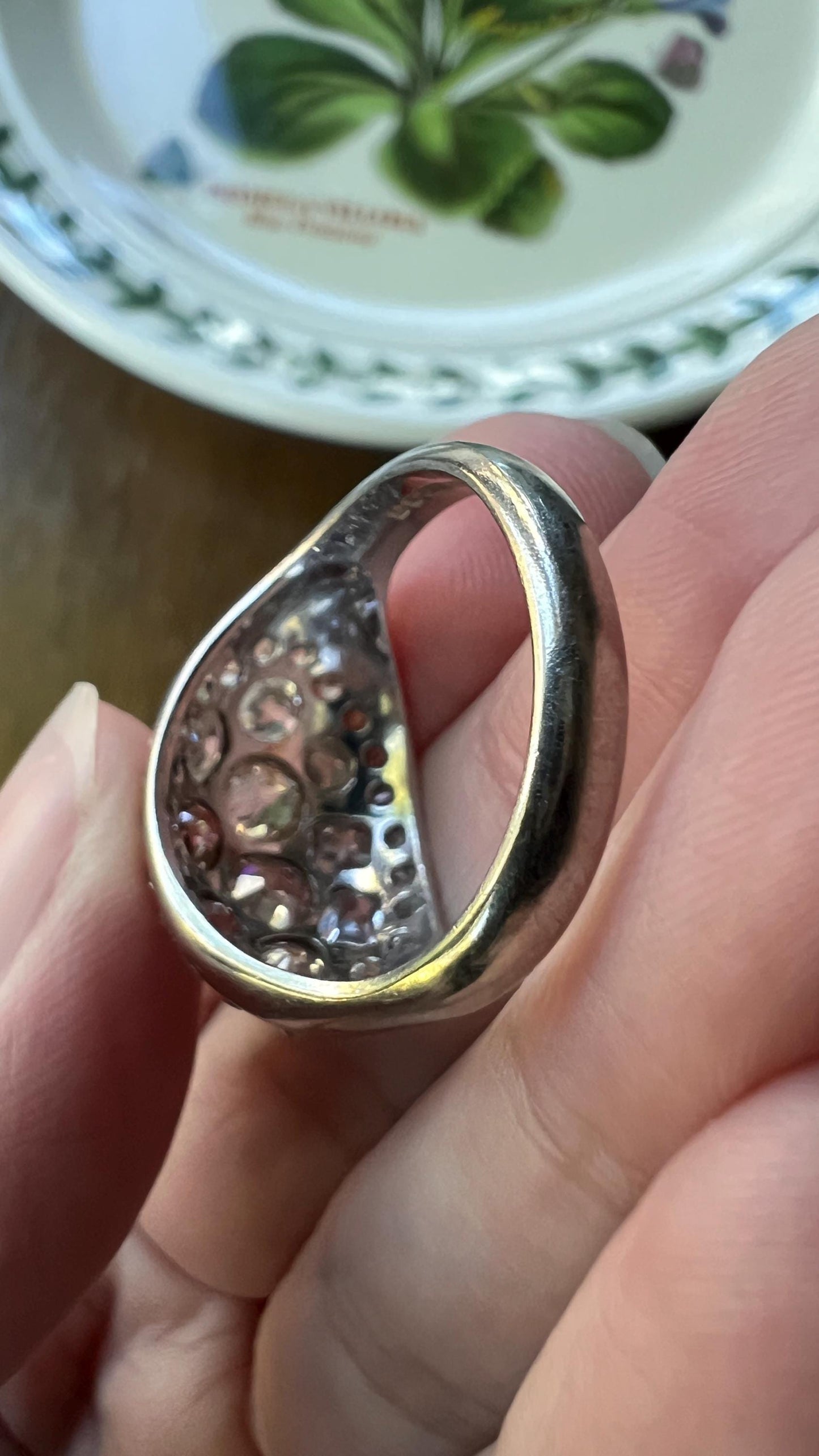 DOMED Vintage Pave 2.75 Carat Antique Old Mine Cut DIAMOND Cobblestone Encrusted Cluster Ring Romantic Gift 2.7ctw OmC Geometric Chunky Oval