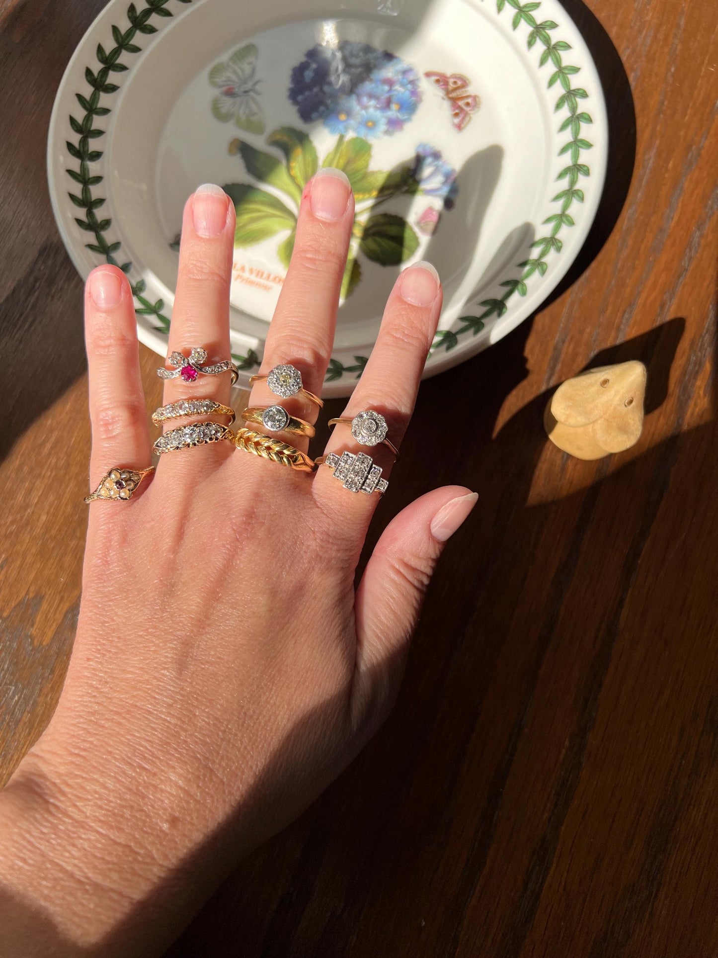 Vintage .6 Carat Antique Old Mine Cut DIAMOND Bezel Set Ring Stacker Band 18k Gold Solitaire Geometric Engagement Romantic Gift .6Ctw OmC