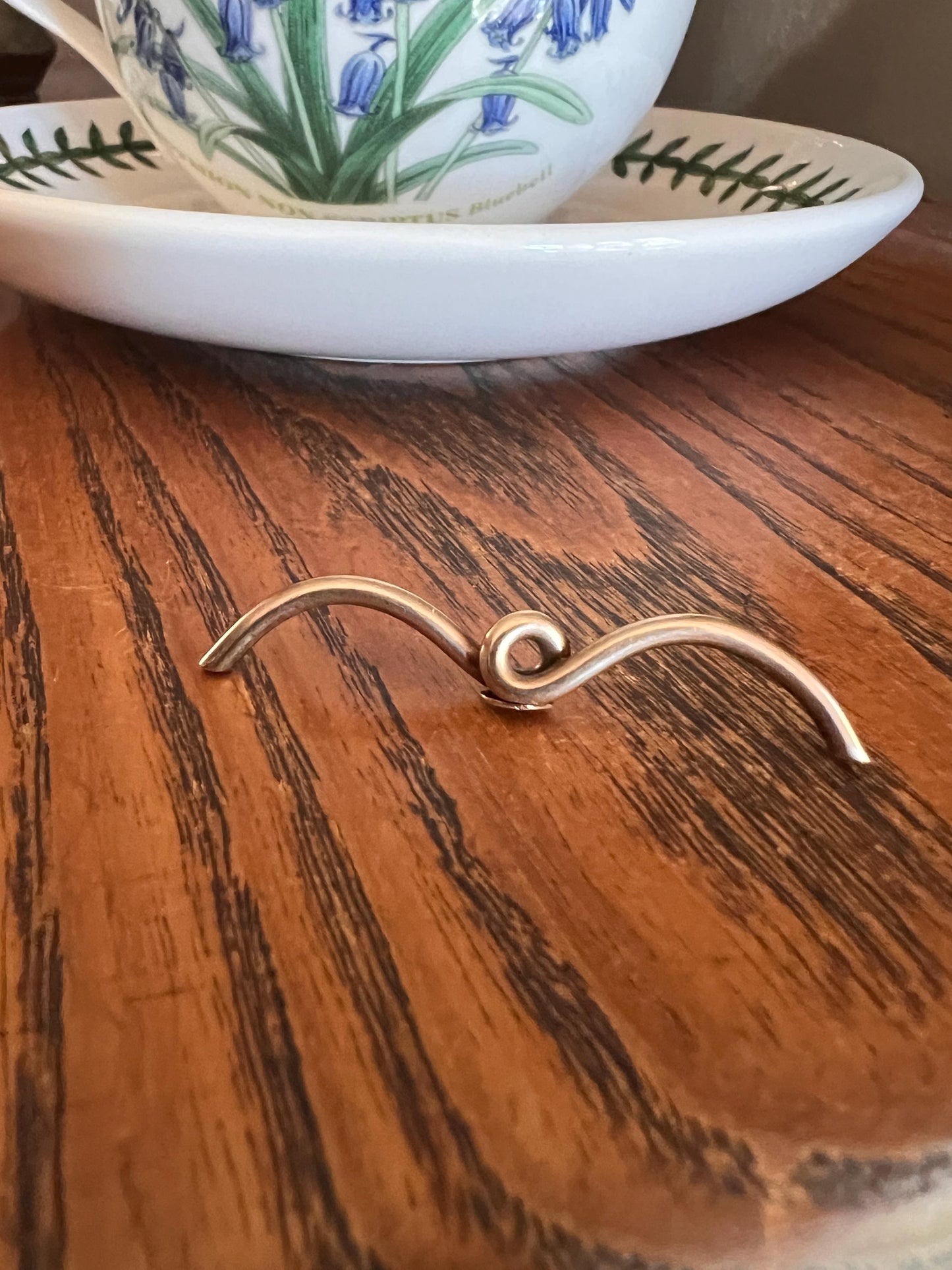 Original Dated Antique SWIRL T Bar Toggle Chunky PENDANT 14k Gold c1921 Parts Findings Watch Chain Neckmess Neckstack Unique Gift Geometric