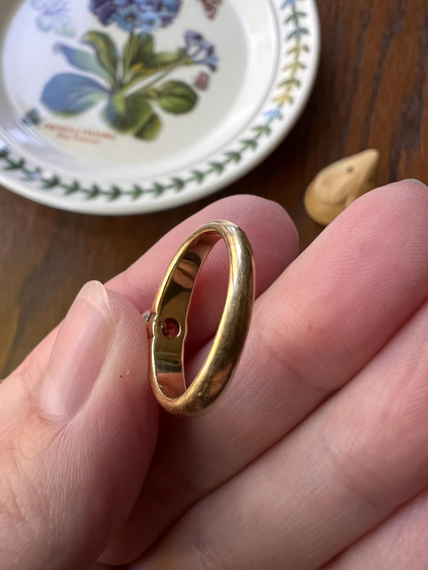 Vintage .6 Carat Antique Old Mine Cut DIAMOND Bezel Set Ring Stacker Band 18k Gold Solitaire Geometric Engagement Romantic Gift .6Ctw OmC