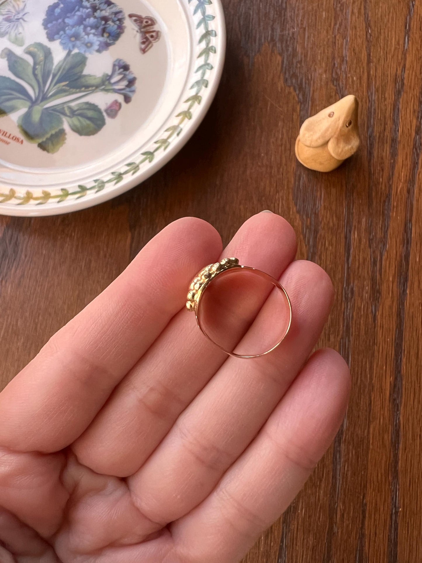 Antique Bague de Foi French Regional Ring FEDE Hands 18k GOLD Folk Victorian Wide Band Big Heart True Love Faithful 7 Days of Week Rare Gift