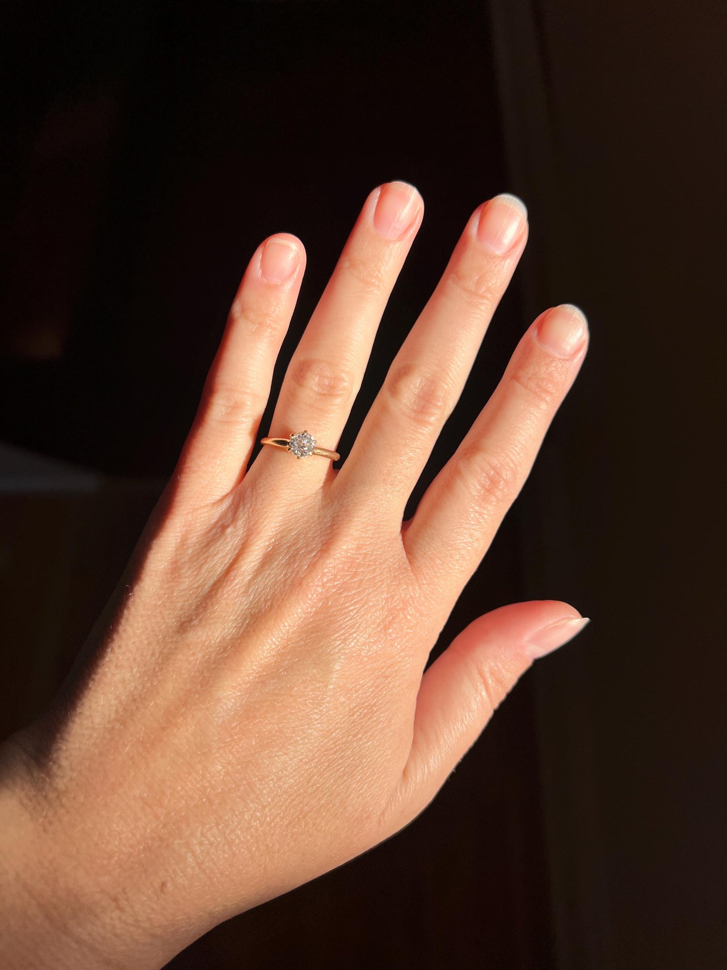 DATED 1906 Antique Eye Clean .65 Carat FIERY Old Mine Cut DIAMOND Solitaire Ring 18k Gold Engagement Romantic Gift Stacker OmC February