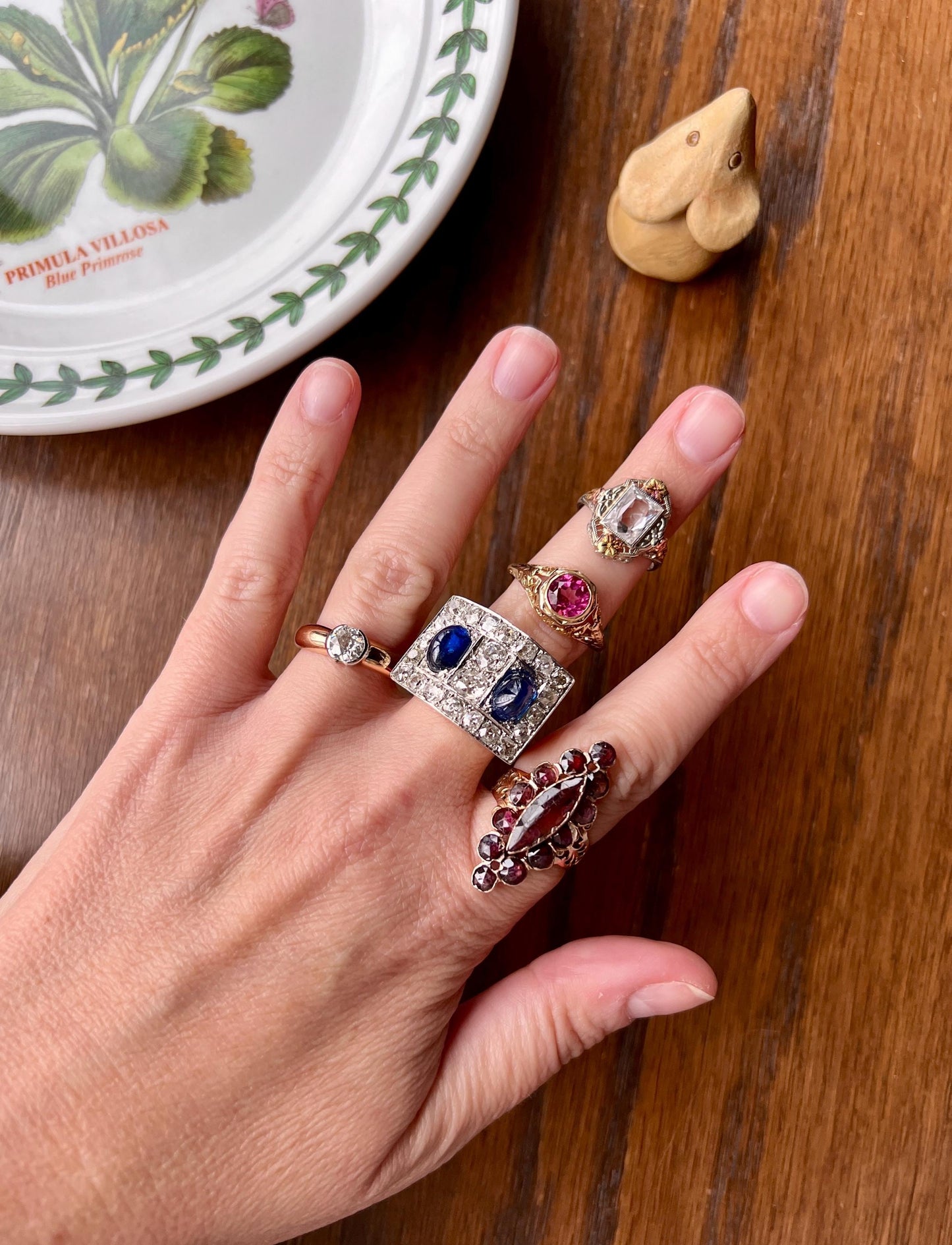 Ornate Filigree ANTIQUE Pink Sapphire Ruby 14k Gold Star Cut Romantic Gift Art Deco Colorful Stacker