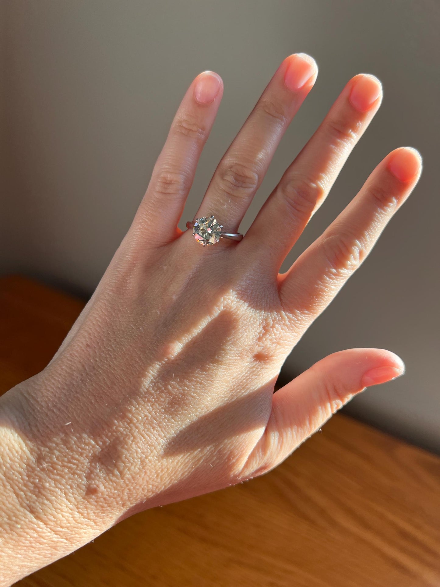 Exceptional French Vintage to Antique 2.3 CARAT Transitional Cut DIAMOND Eye Clean Solitaire Engagement Ring 18k White Gold Fiery Stacker