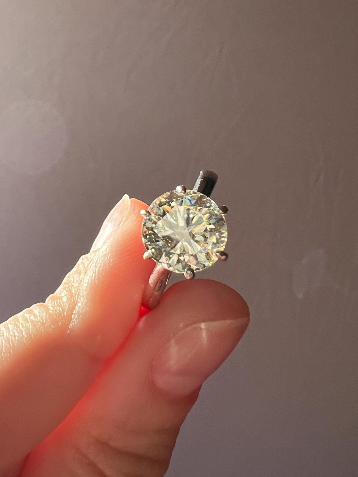 Exceptional French Vintage to Antique CARAT Transitional Cut DIAMOND Eye Clean Solitaire Engagement Ring 18k White Gold Fiery Stacker