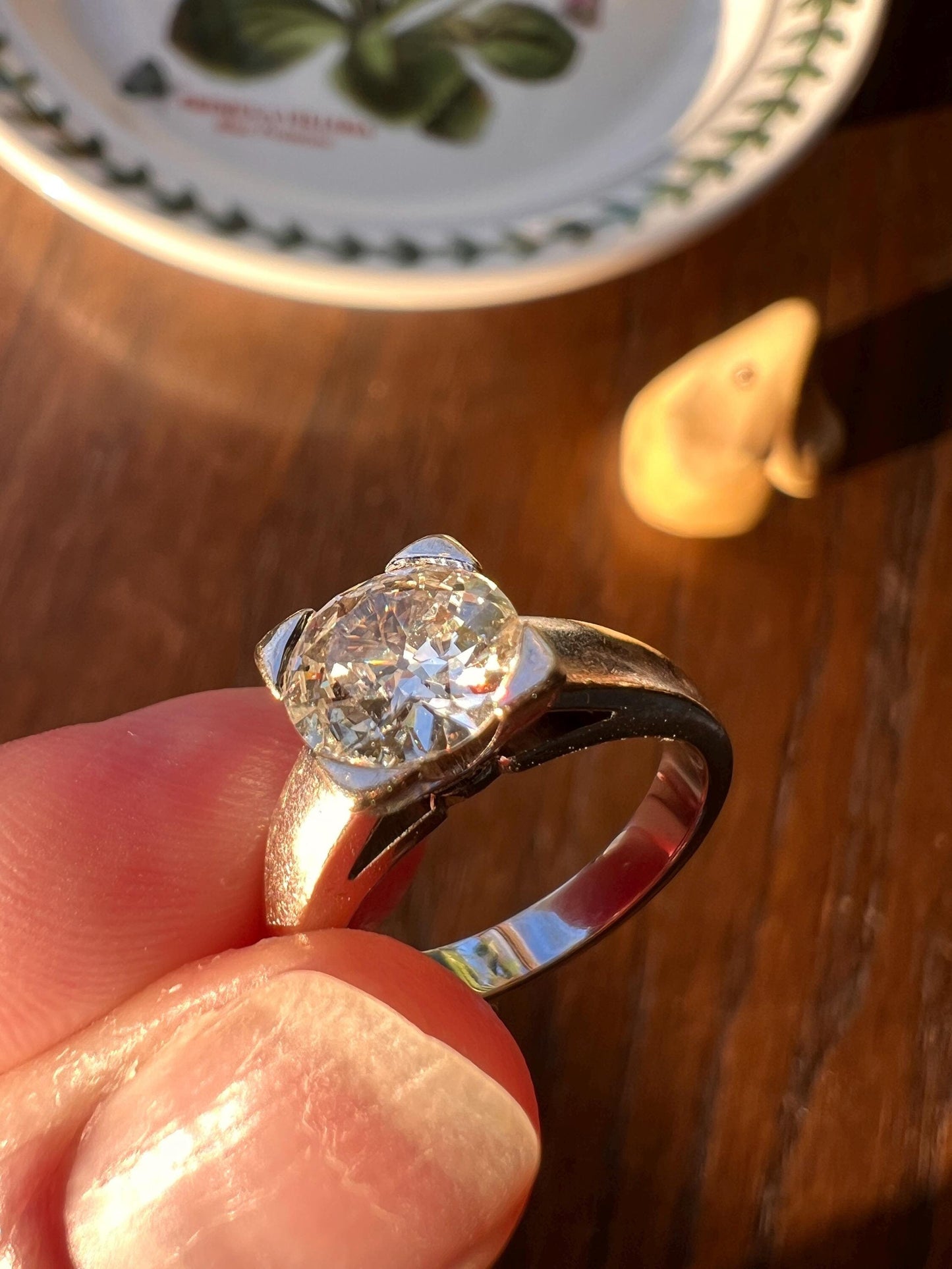 Chunky Antique 1.1 CARAT Eye CLEAN Old European Cut DIAMOND Square Setting Solitaire Engagement Ring 18k White Gold 1.1ct OeC Stacker Gift