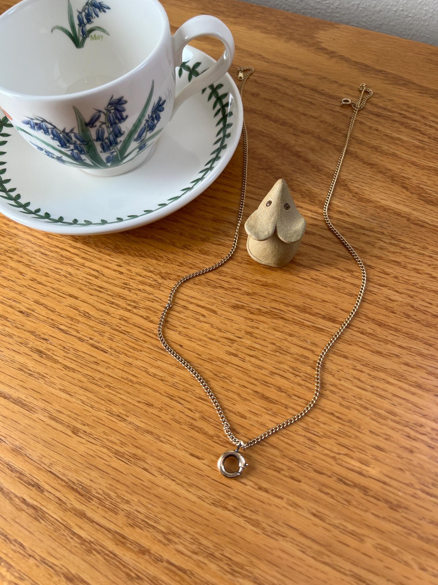 ANTIQUE Spring Ring French 1.1g 18k Gold Solid 11mm Clasp Clip Pendant Holder Connector Extender Neckmess Neckstack Sturdy Parts Findings