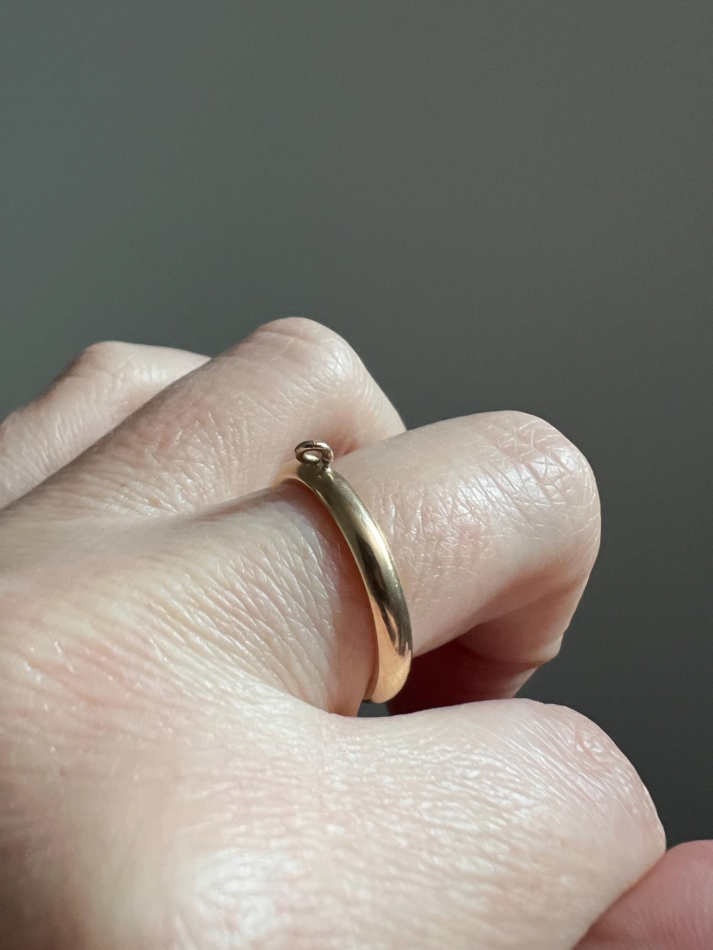 DATED 1911 Antique Edwardian 14k Gold Sz 5.75 Wedding Band Engraved CHARM Holder Ring JR Wood Rich Warm Patina Romantic Gift Stacker June