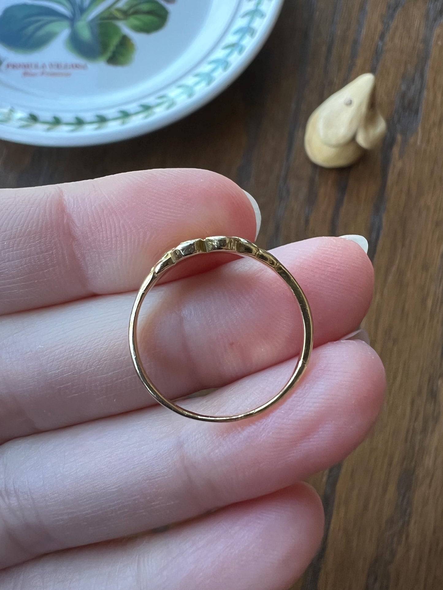 Wild ROSE Flower French Antique Figural Floral RING 18k Gold Solid Romantic Gift Victorian Belle Epoque Stacker