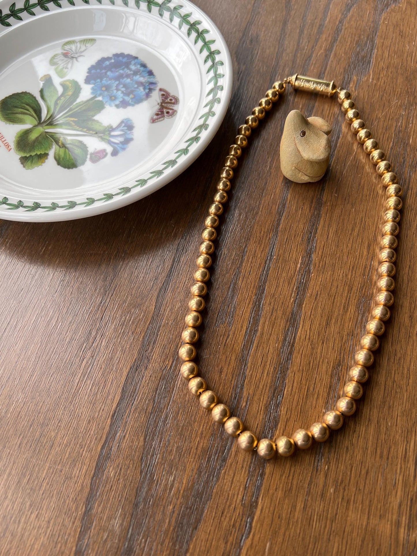 XL Chunky French Vintage 25.1g 18k GOLD Pearl Solid Traditional Marseille Necklace Ornate Floral Barrel Clasp Beads Choker Collar Chain Rare