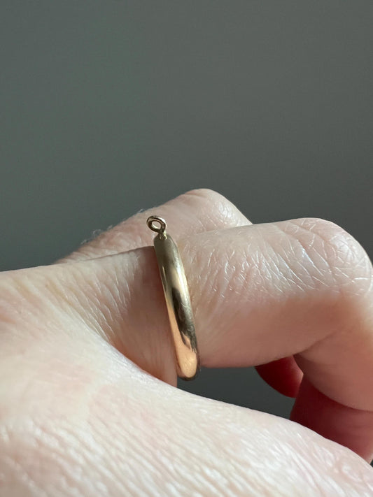 DATED 1911 Antique Edwardian 14k Gold Sz 5.75 Wedding Band Engraved CHARM Holder Ring JR Wood Rich Warm Patina Romantic Gift Stacker June