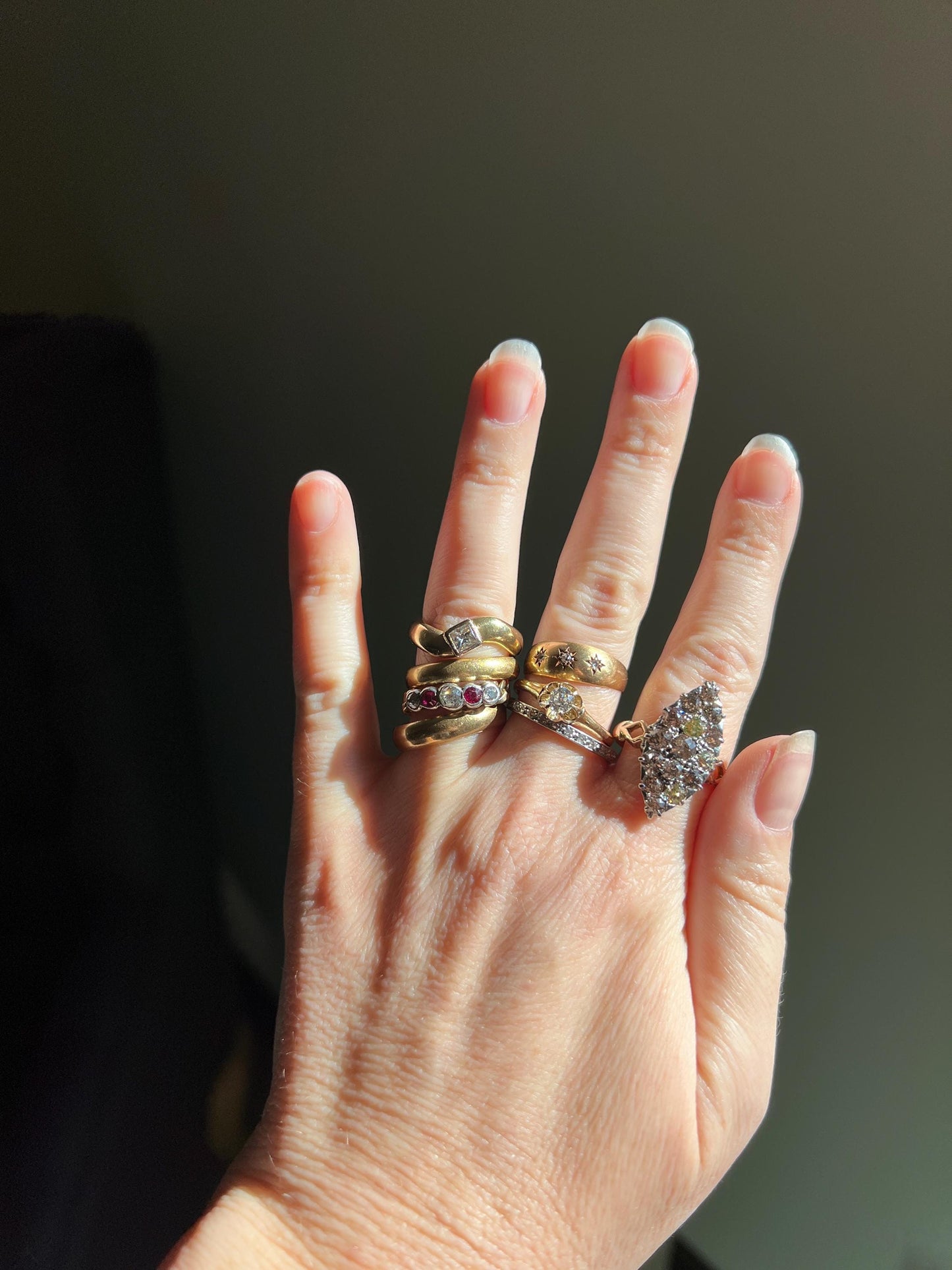 Antique 1/3 Carat Old Mine Cut DIAMOND Eye Clean 14k Gold Ring .33ct Engagement Solitaire Stacker Man Unisex Buttercup Belcher Romantic Gift