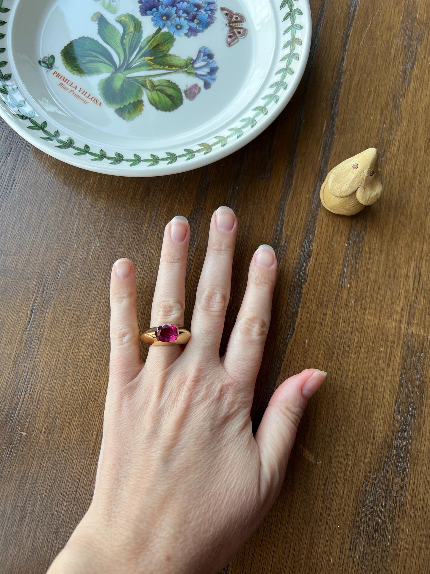 MEGA Natural Pink TOURMALINE Knife Edge Domed Bombe Ring Band French Vintage HEAVY 13.6g 18k Gold Retro Statement Stacker Chunky Funky Oval
