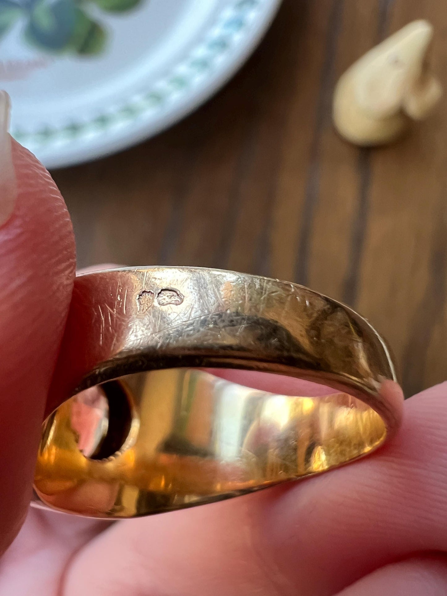 Chunky YELLOW SAPPHIRE French Vintage Art Deco Pale Canary Oval 18k Gold Ring CHUNKY Wide Band Signet Unisex Man or Stacker Rectangle Band