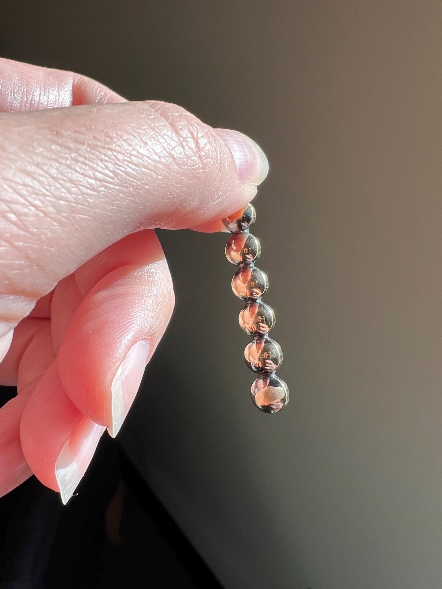 French VICTORIAN Perpignan GARNET Six Stone Bar Pendant 18k Gold Line Purple Pink Berry Geometric Linear Glow Love Gift Neckmess Neckstack