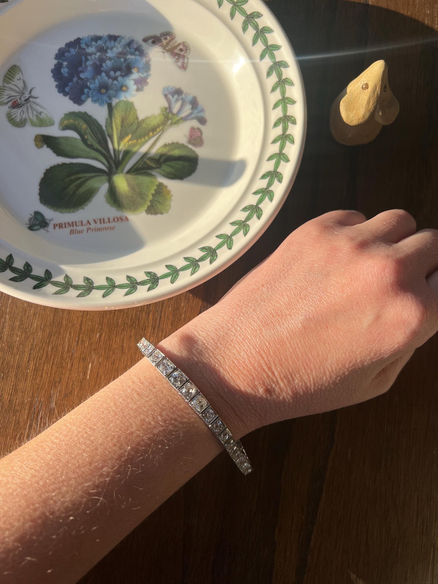 Antique 9.75 CARAT 38 Old European & Mine Cut DIAMOND Line Bracelet PLATINUM French Geometric Engraved Wriststack Belle Epoque OmC Tennis