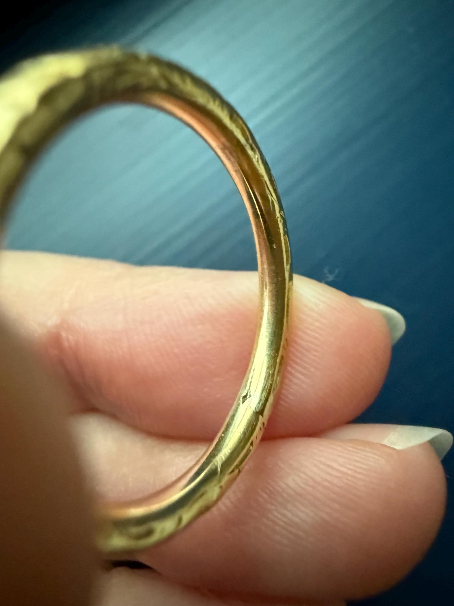 Ornate Embossed Ring Donut Band French Antique 18k Gold Victorian Part Finding Connector Pendant Ringstack Old 1800s Hallmark Belle Epoque