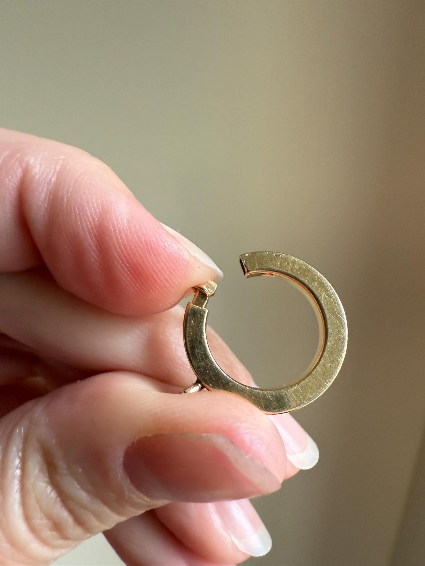 XL Large Spring Ring ANTIQUE 2.1g 14k Gold Solid 18mm Clip Bolt Clasp Pendant Holder Connector Neckmess Neckstack Parts Findings