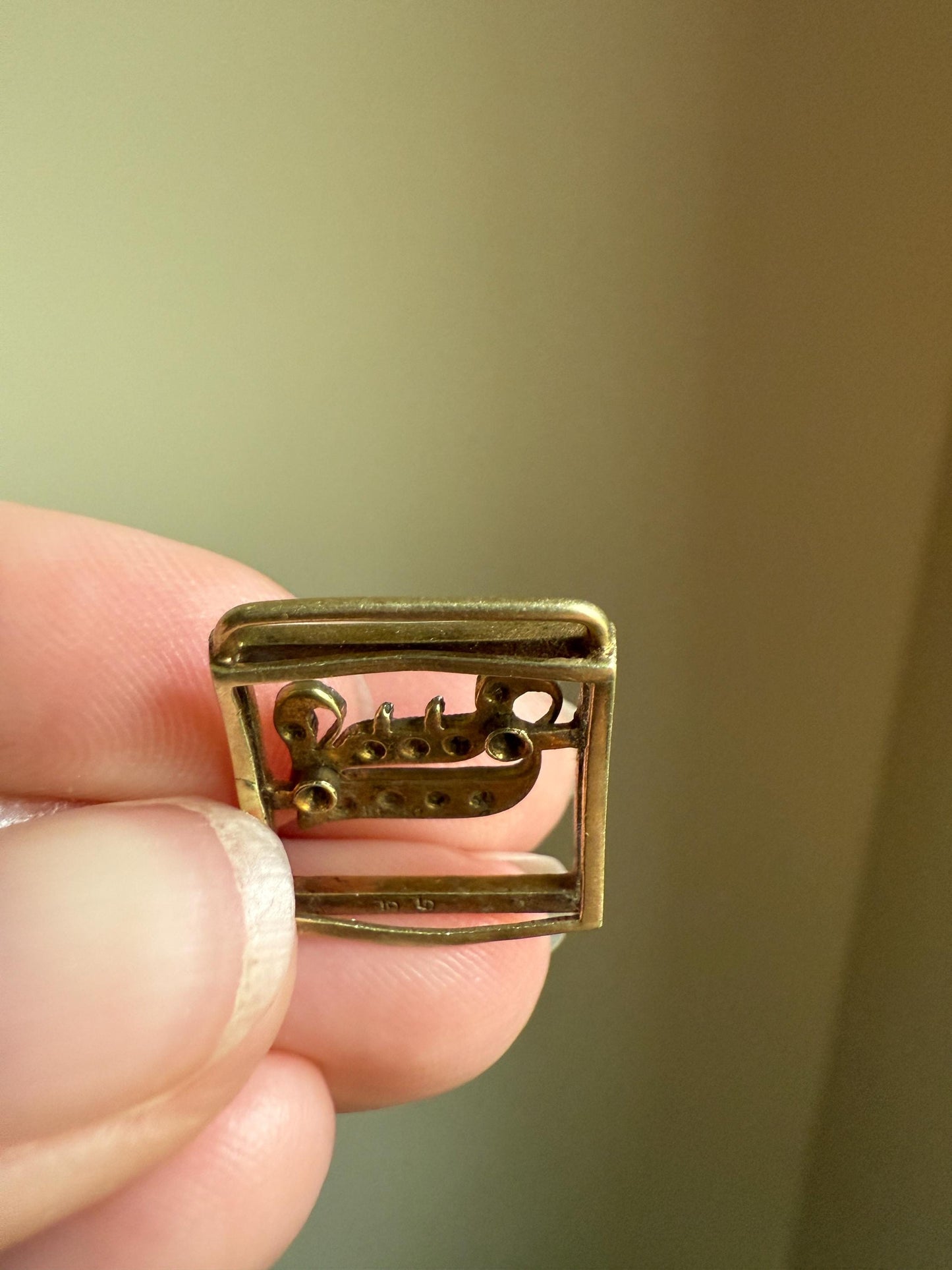 Antique INITIAL J F Slide Letter Rose Cut DIAMOND Pendant 14k Gold Enamel Bracelet Necklace Charm Gift Symbol Victorian Art Deco Geometric