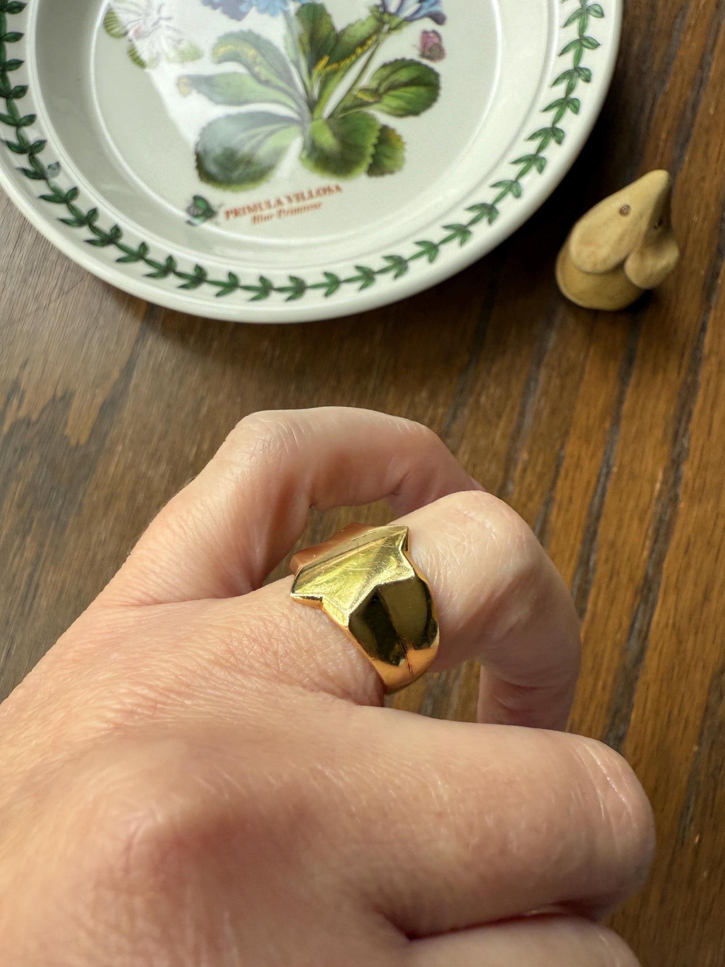 STAR Figural Signet 6.2g 18k Gold Ready to Engrave! Chunky Celestial Rad Pinky Ring Ringstack Shape Unique Gift
