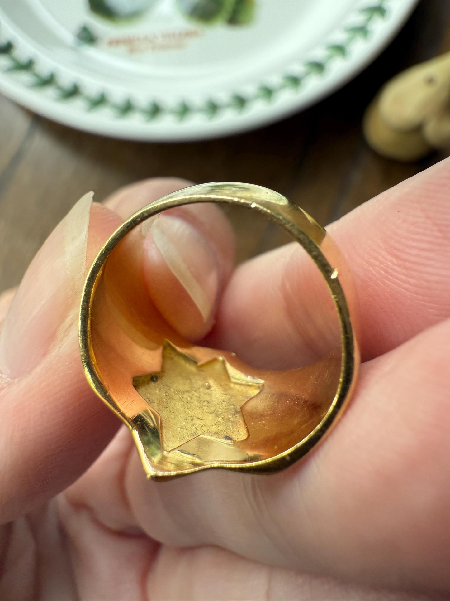 STAR Figural Signet 6.2g 18k Gold Ready to Engrave! Chunky Celestial Rad Pinky Ring Ringstack Shape Unique Gift