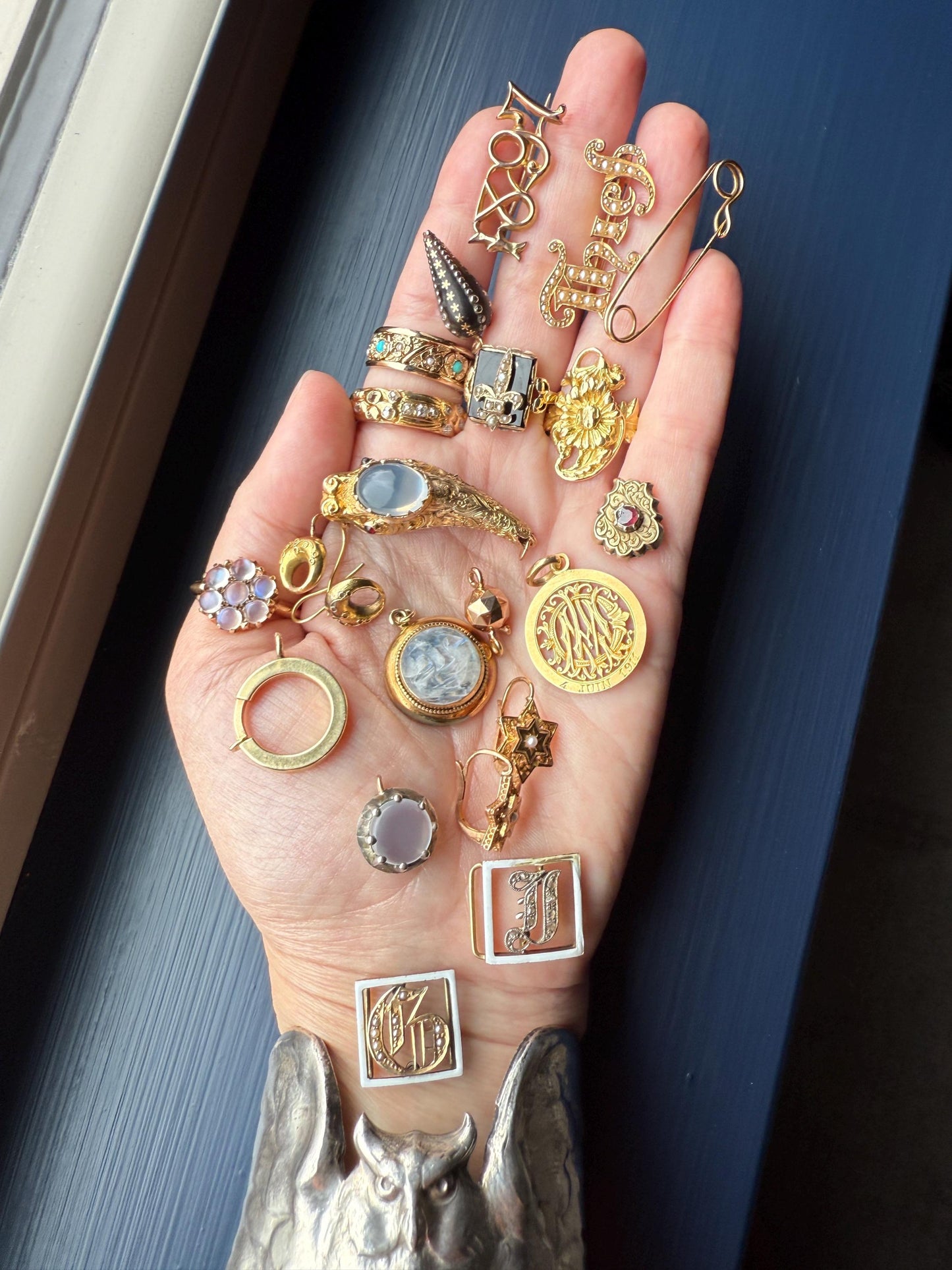 XL Large Spring Ring ANTIQUE 2.1g 14k Gold Solid 18mm Clip Bolt Clasp Pendant Holder Connector Neckmess Neckstack Parts Findings