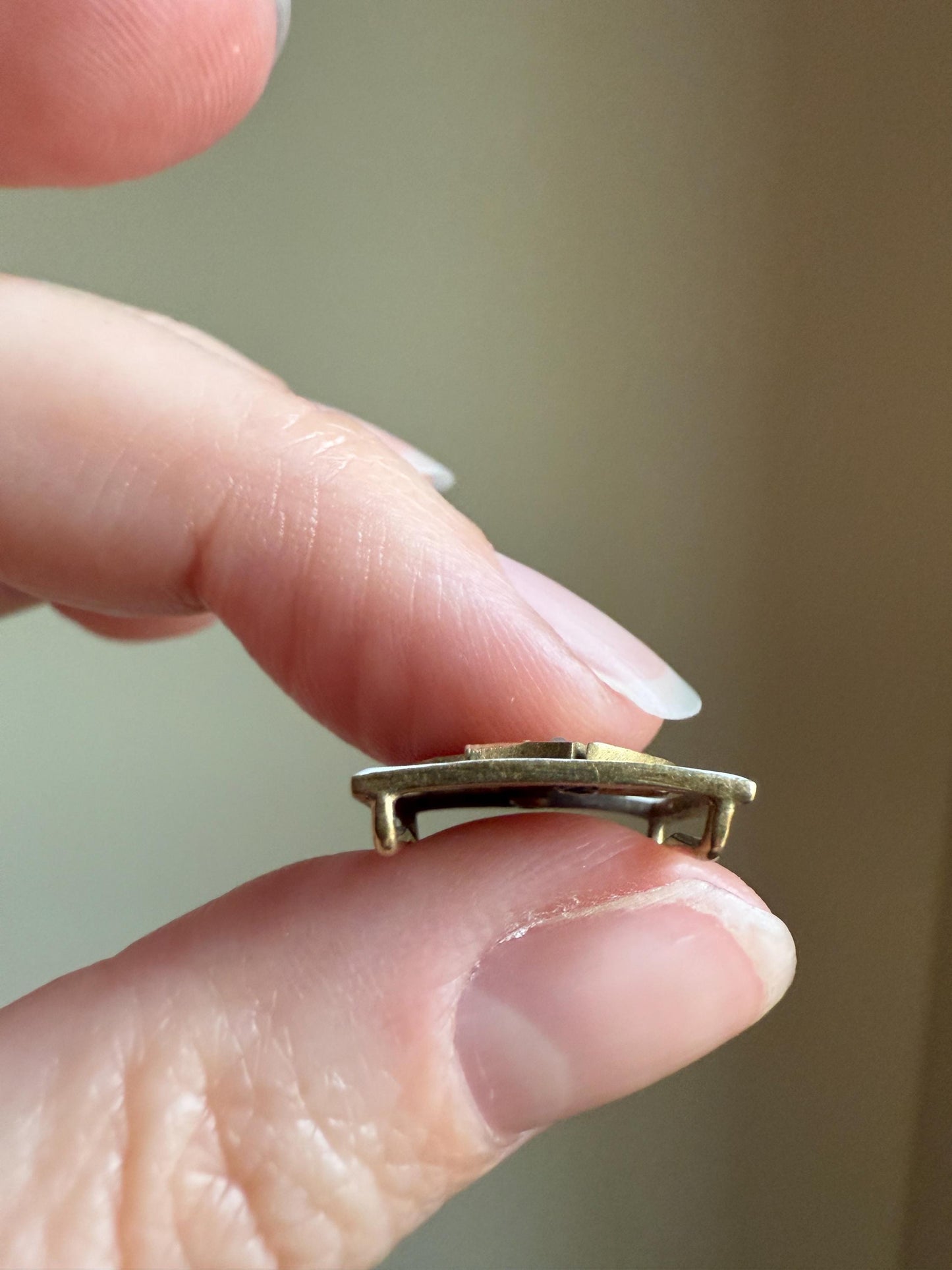 Antique INITIAL G C Slide Letter PEARL Pendant 14k Gold Enamel Bracelet Necklace Charm Gift Symbol Victorian - Art Deco Geometric Monogram