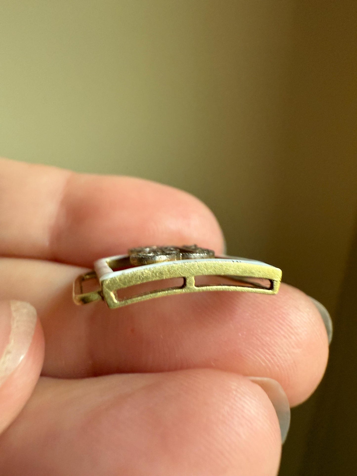 Antique INITIAL J F Slide Letter Rose Cut DIAMOND Pendant 14k Gold Enamel Bracelet Necklace Charm Gift Symbol Victorian Art Deco Geometric