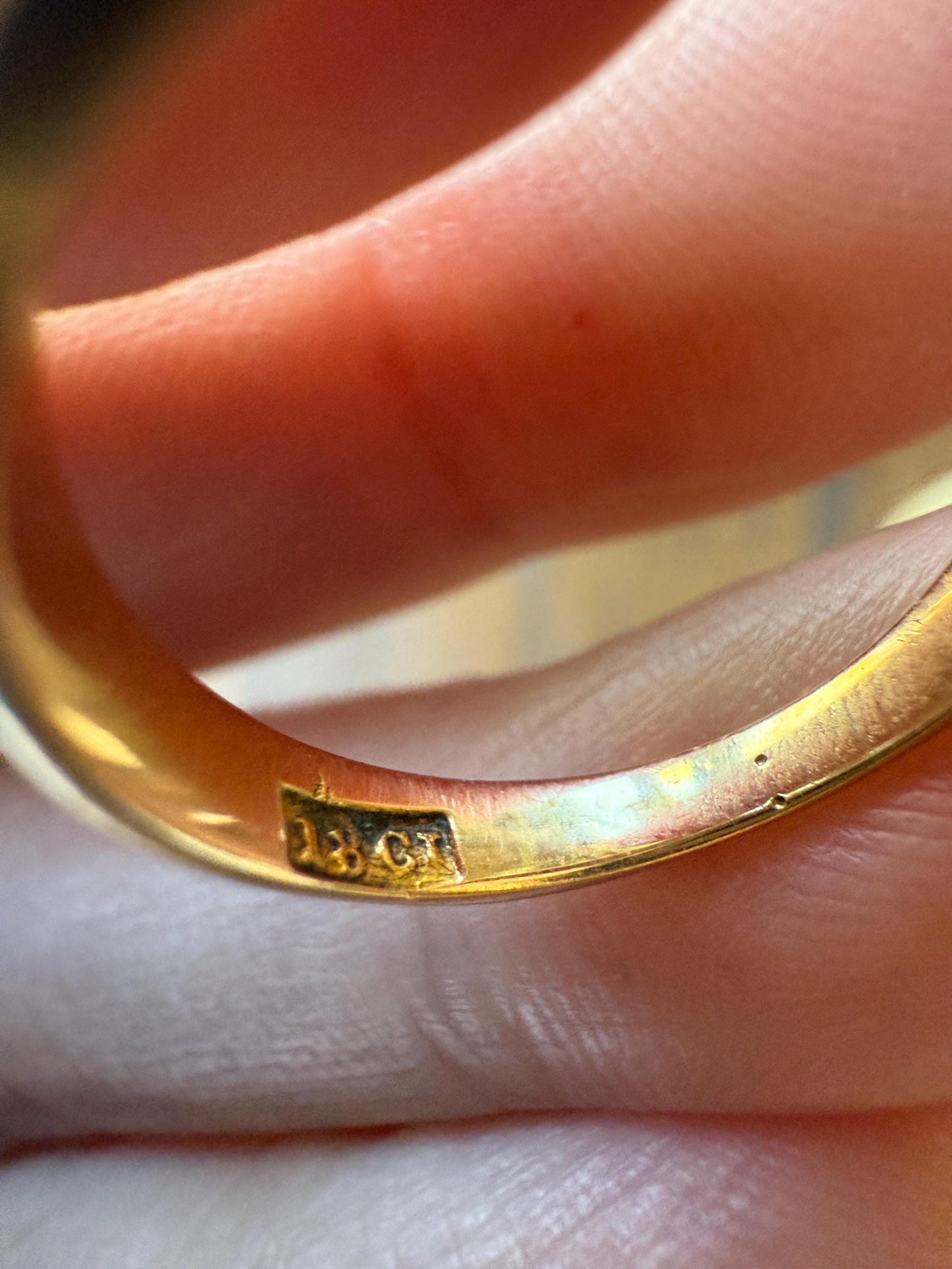 Antique Old Mine Cut DIAMOND Five Stone Wide Band 18k Gold Solid Ring Victorian Stacker Chunky Domed Wedding Romantic Gift OmC