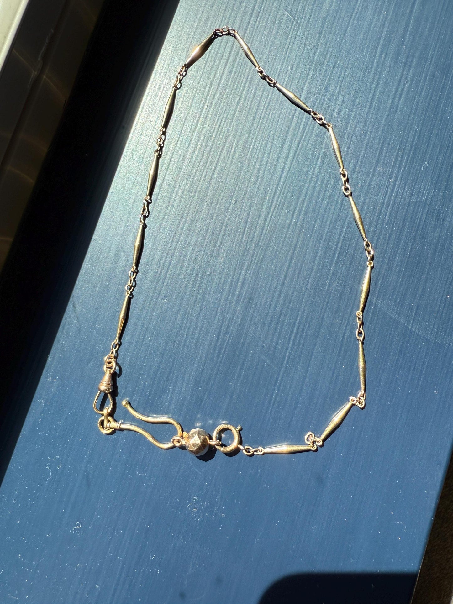 Faceted Gold Ball Bead CLASP Pendant 18k Rose Gold Antique New Old Parts Necklace EXTENDER Connector Findings Neckmess Neckstack 3 Avail
