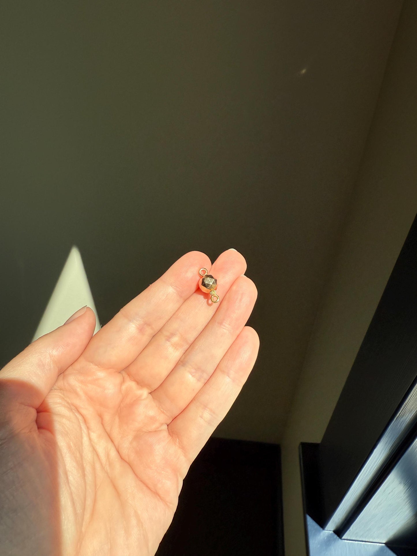 Faceted Gold Ball Bead CLASP Pendant 18k Rose Gold Antique New Old Parts Necklace EXTENDER Connector Findings Neckmess Neckstack 3 Avail