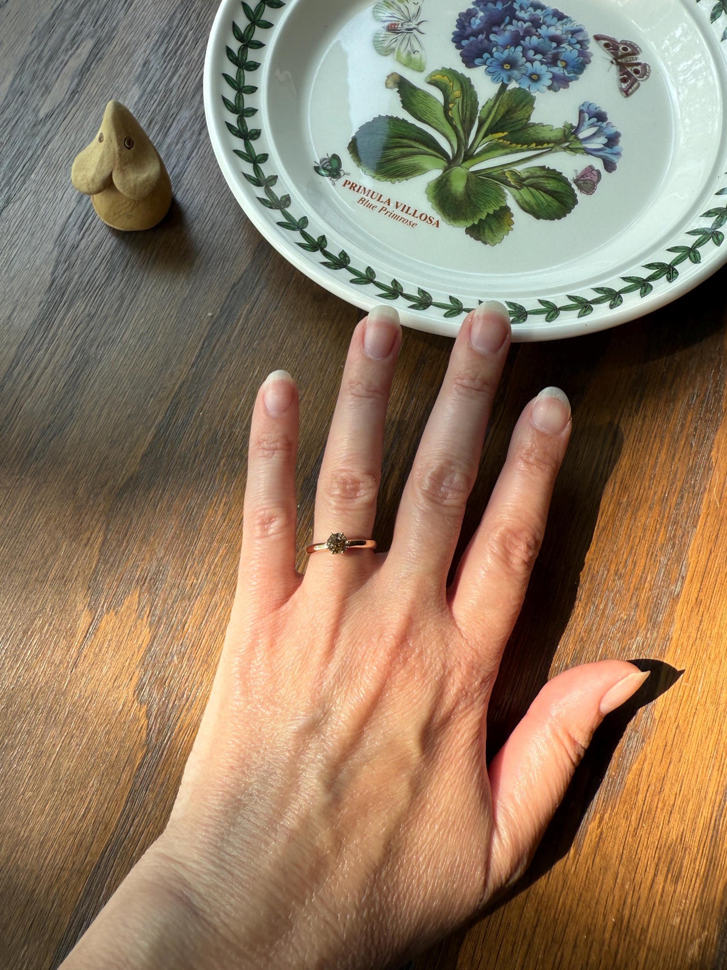 Vintage Band Antique Diamond .69 Carat Fancy Brown Old Mine Cut 18k Gold Dated Wedding Ring Solitaire Champagne Ooak Stacker Engagement Gift