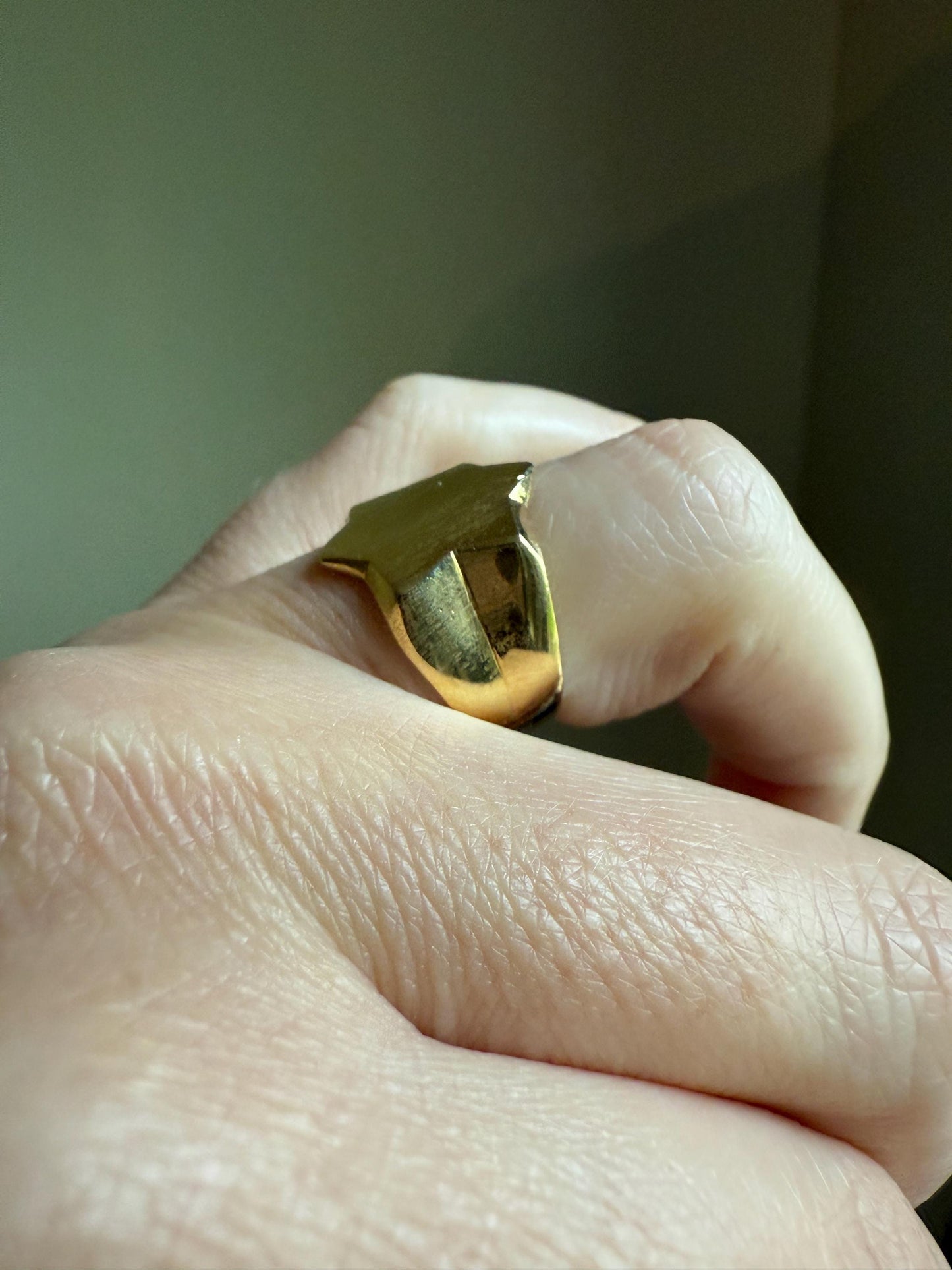 STAR Figural Signet 6.2g 18k Gold Ready to Engrave! Chunky Celestial Rad Pinky Ring Ringstack Shape Unique Gift