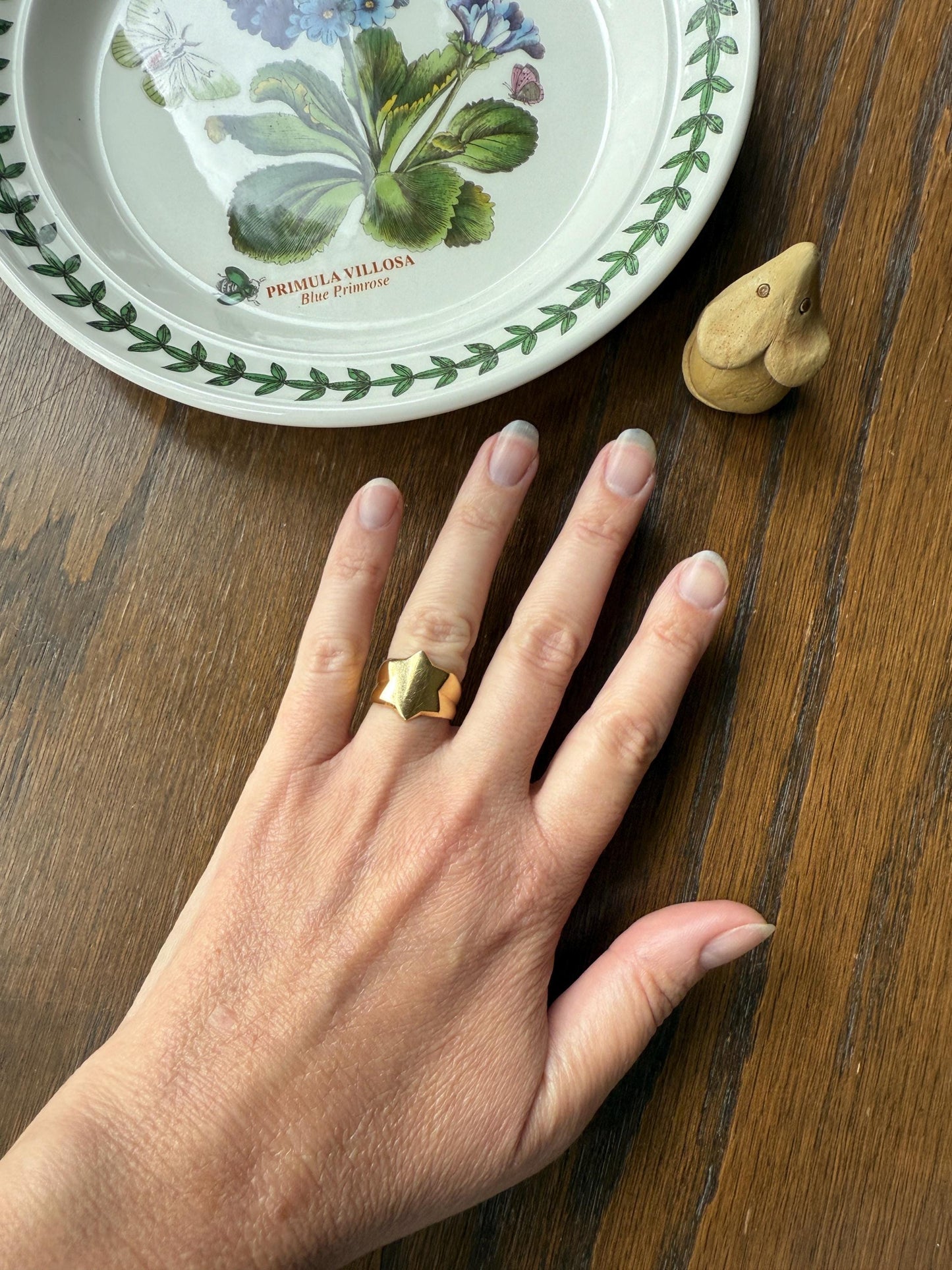 STAR Figural Signet 6.2g 18k Gold Ready to Engrave! Chunky Celestial Rad Pinky Ring Ringstack Shape Unique Gift