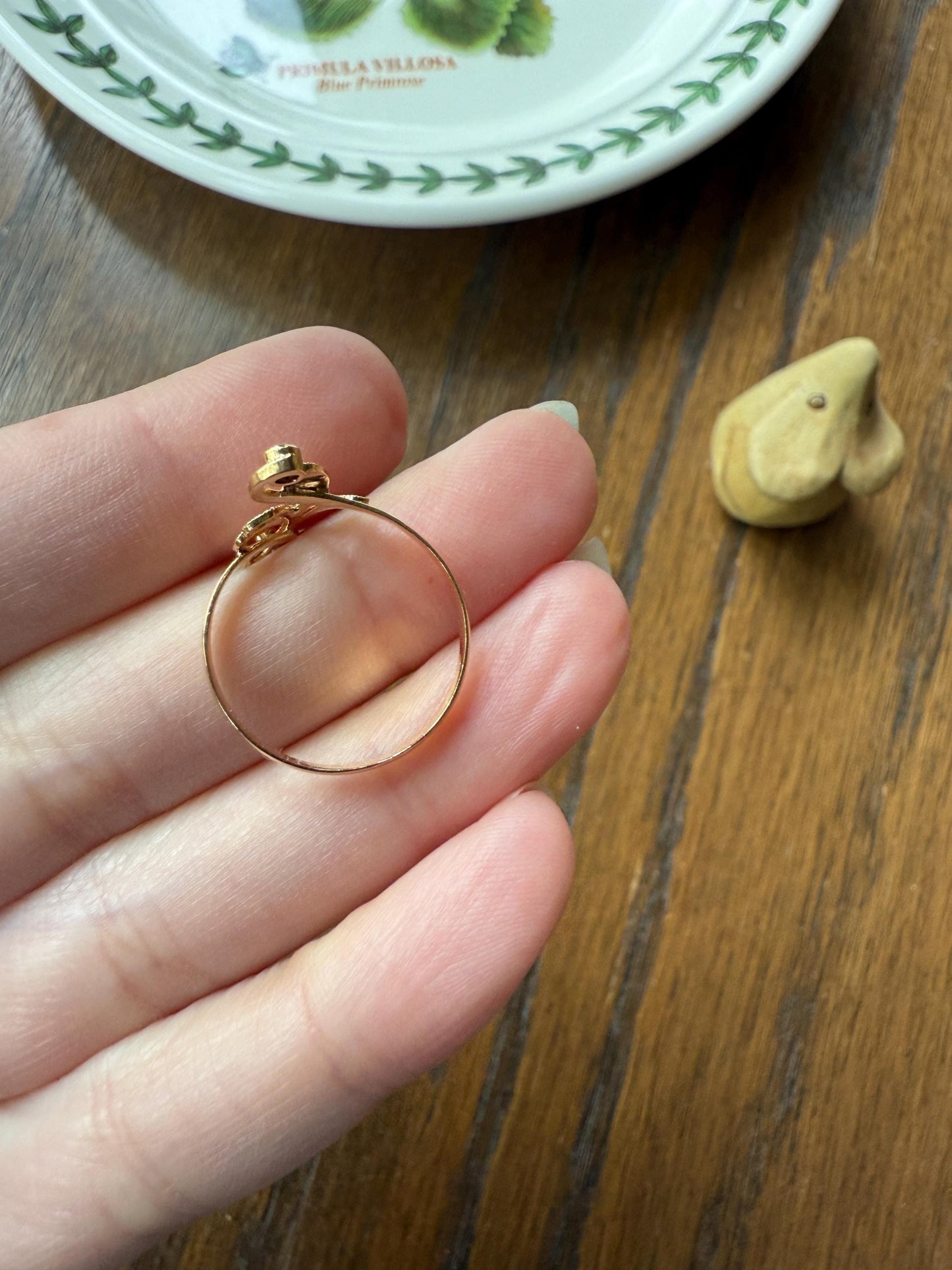 Swirled Ornate Art Nouveau Rose Cut DIAMOND Antique Ring 18k Gold Victorian Beautiful Movement Romantic Gift