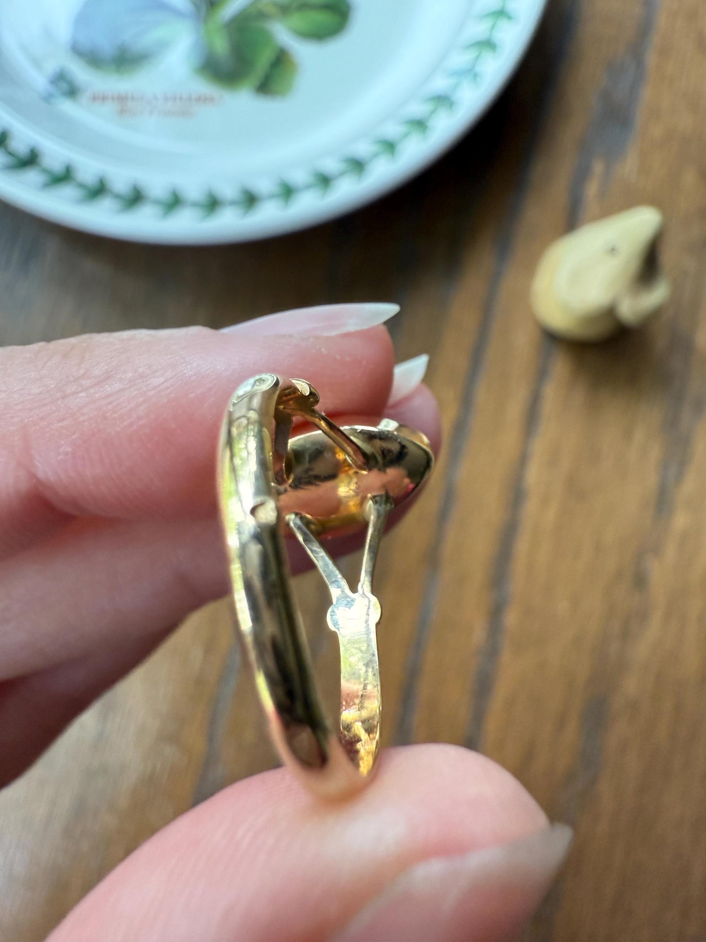 Marquise Perpignan GARNET Navette Ring French New! 18k Gold Crimson Light Reflective Foil Back Geometric Stacker Unique Romantic Gift