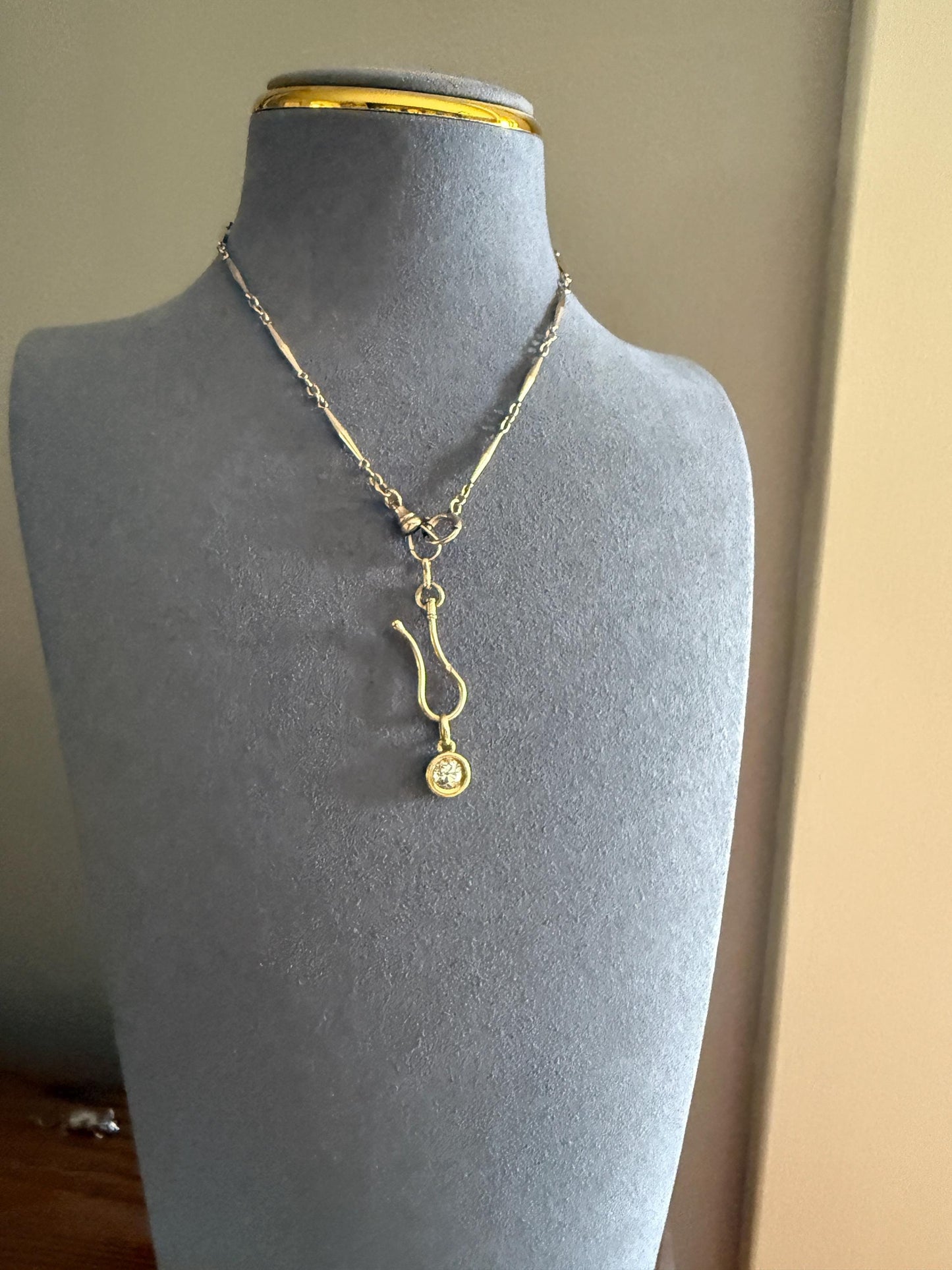 Eye Clean Chunky 1 Carat Antique Old Mine Cut DIAMOND Bezel Set Solitaire Pendant French Vintage Minimalist OMC 1Ct Bracelet Necklace Charm