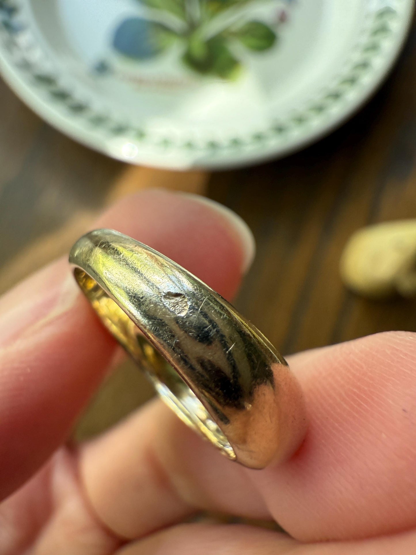 Vintage .73 Carat Transitional Cut DIAMOND Bezel Set Ring Stacker Band 18k Gold Pale Yellow Solitaire Geometric Engagement Romantic Gift